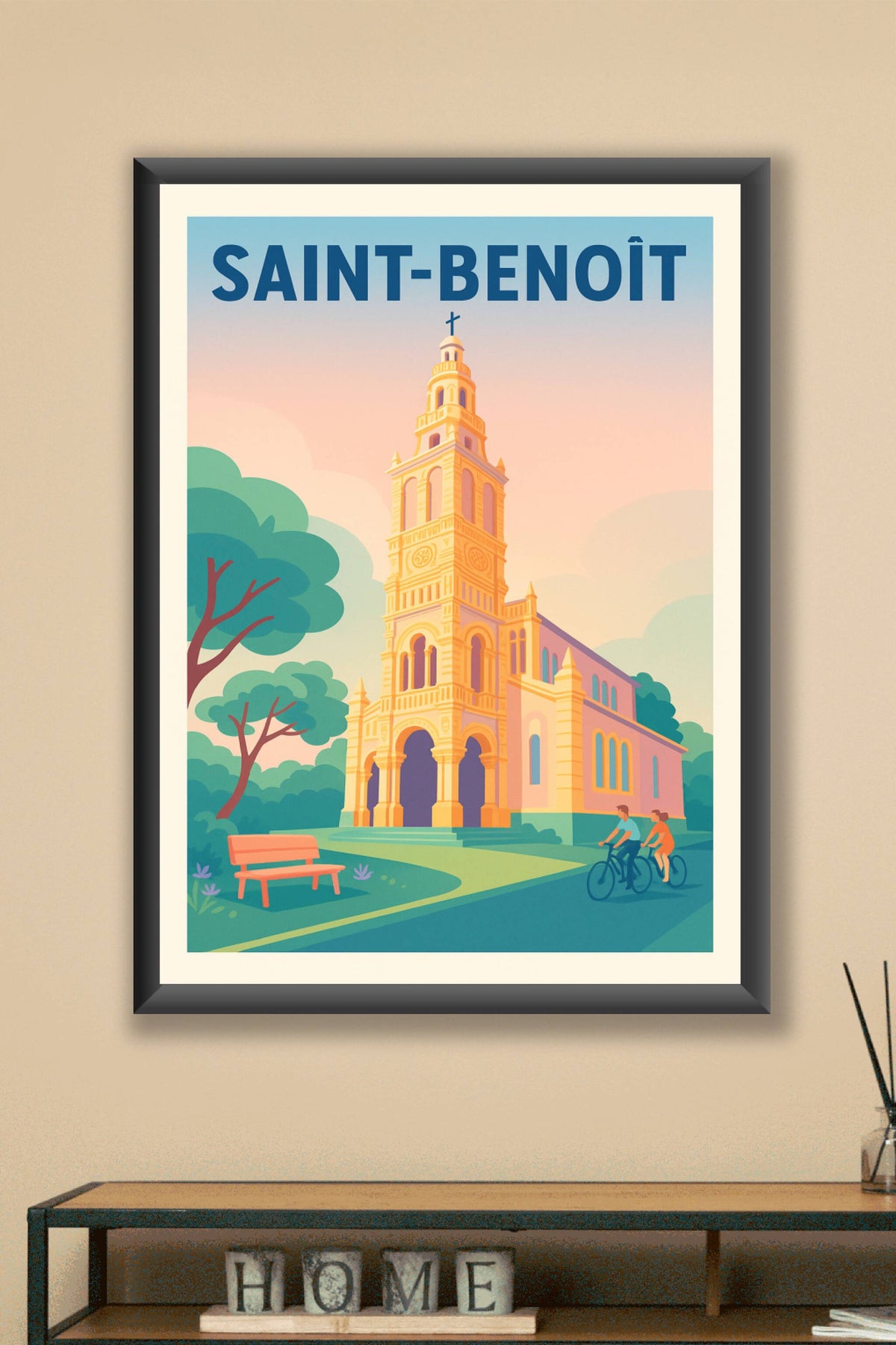 Affiche de Saint-Benoît - Charme architectural et douceur de vivre