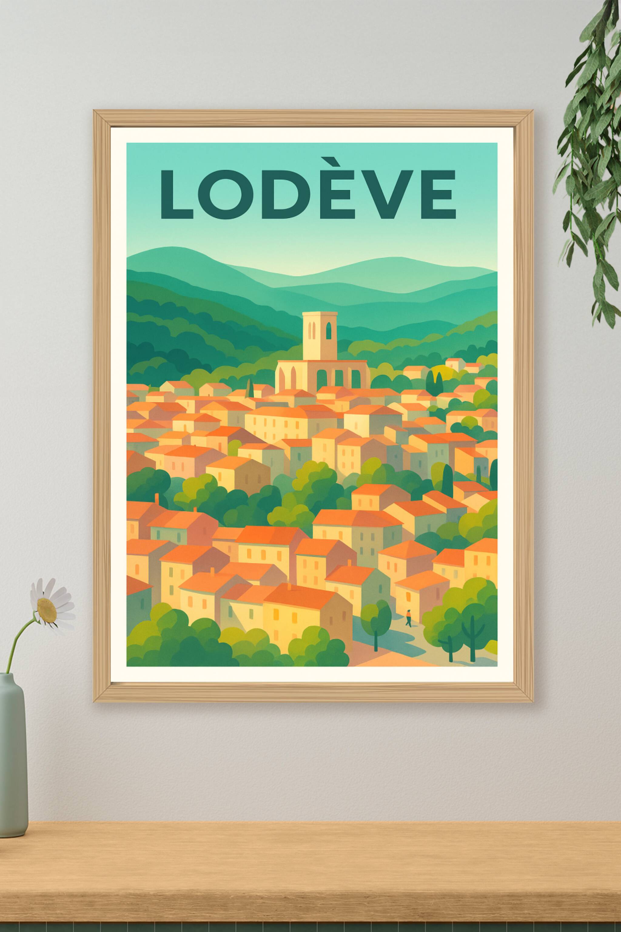 Affiche de Lodève - L’essence paisible d'un village au cœur de la nature