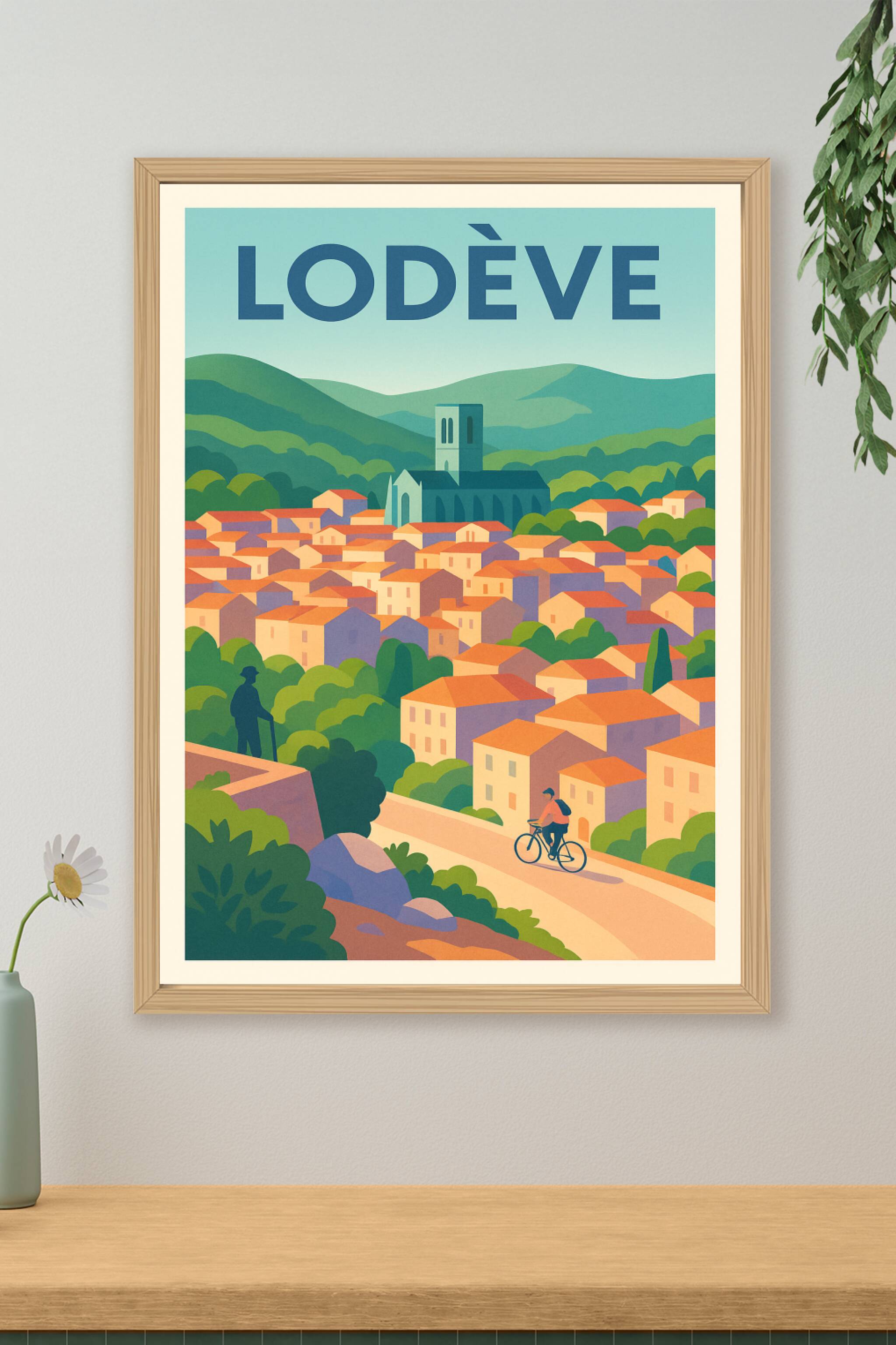 Affiche de Lodève - Entre collines verdoyantes et village pittoresque