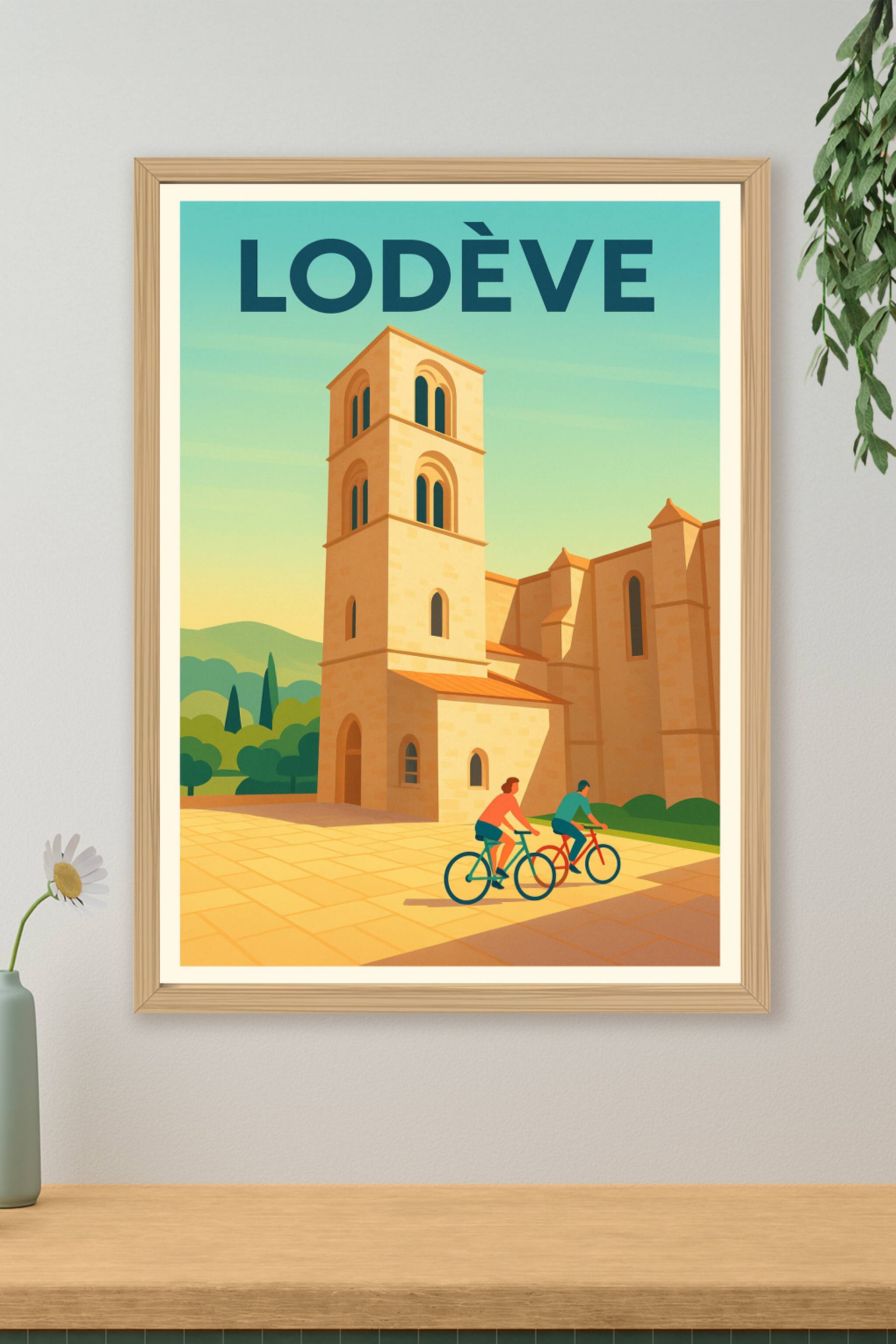 Affiche de Lodève - L'élégance historique à vélo