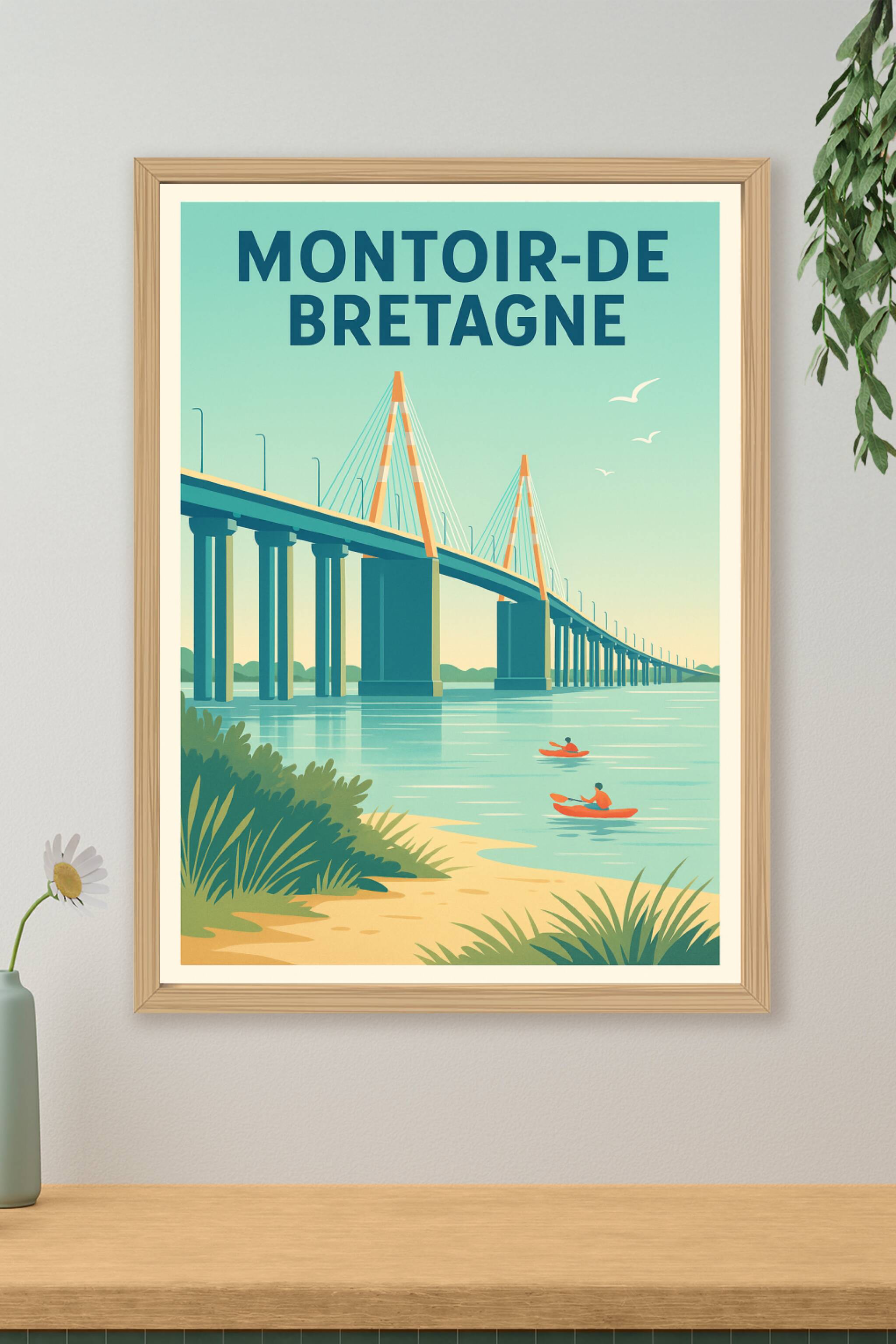 Affiche de Montoir-de-Bretagne - L'élégance du pont et la douceur de l'eau