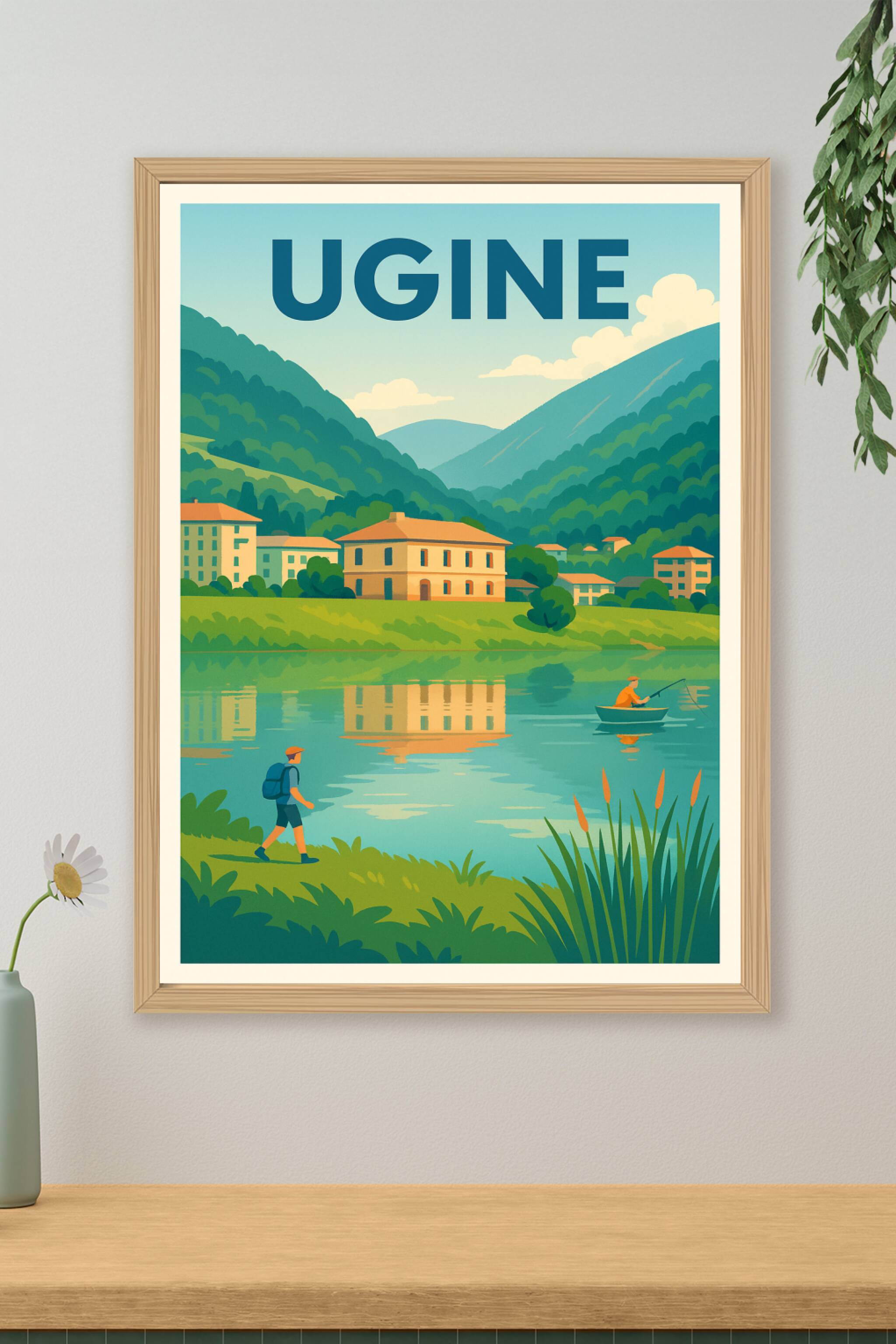 Affiche de Ugine - Harmonie entre nature et village alpin