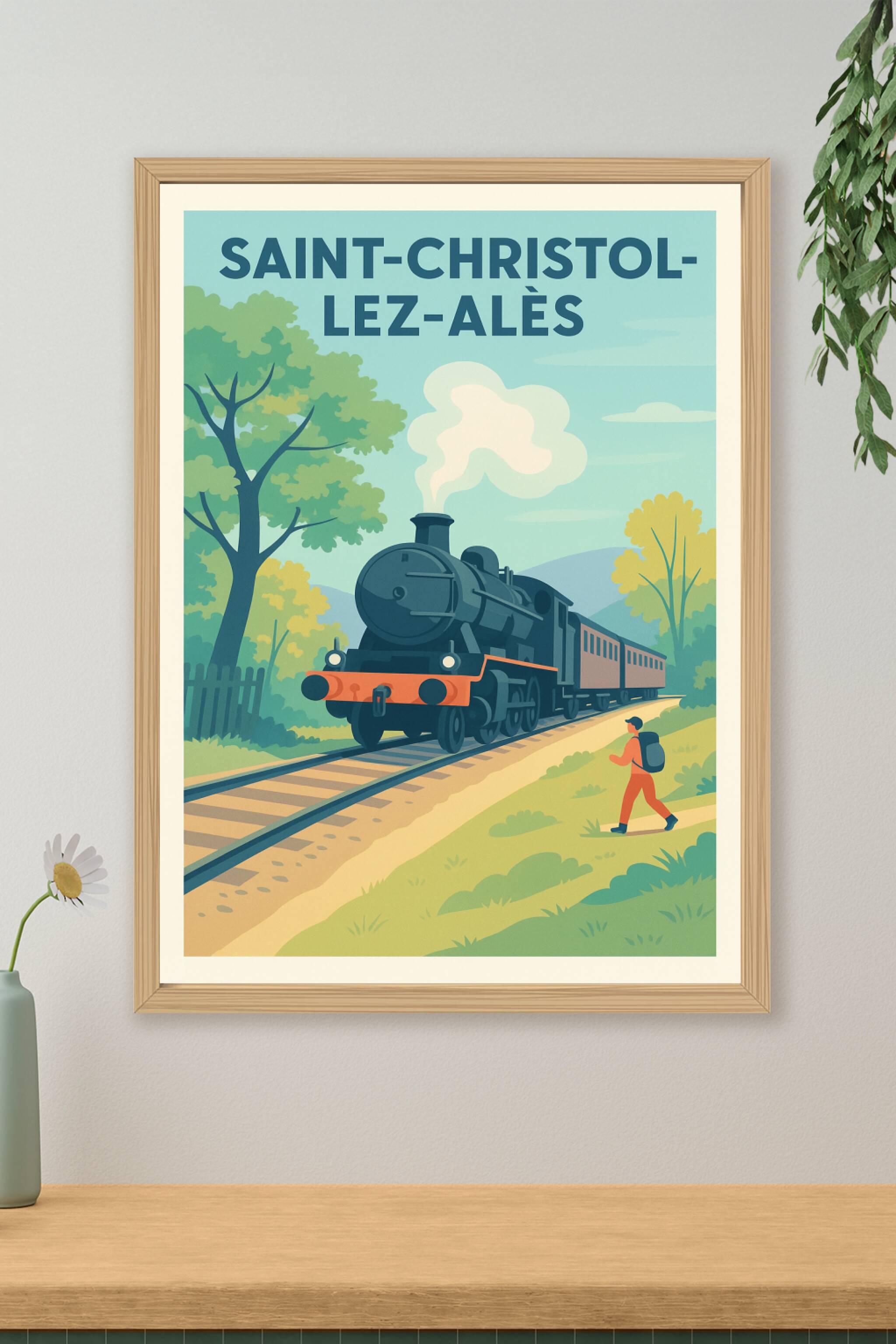 Affiche de Saint-Christol-lez-Alès - L'évasion en vapeur vintage