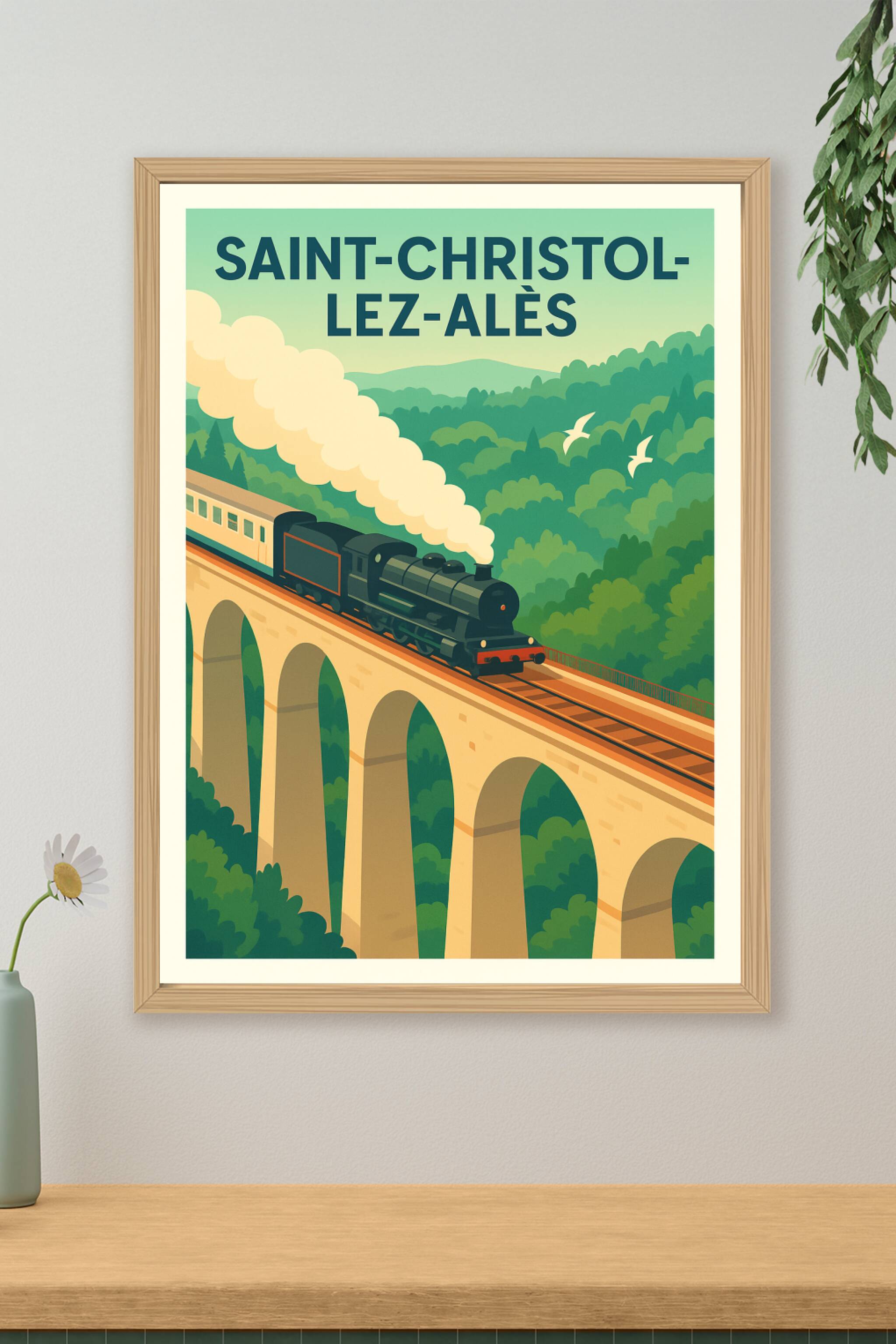 Affiche de Saint-Christol-lez-Alès - Un voyage vintage à travers la nature