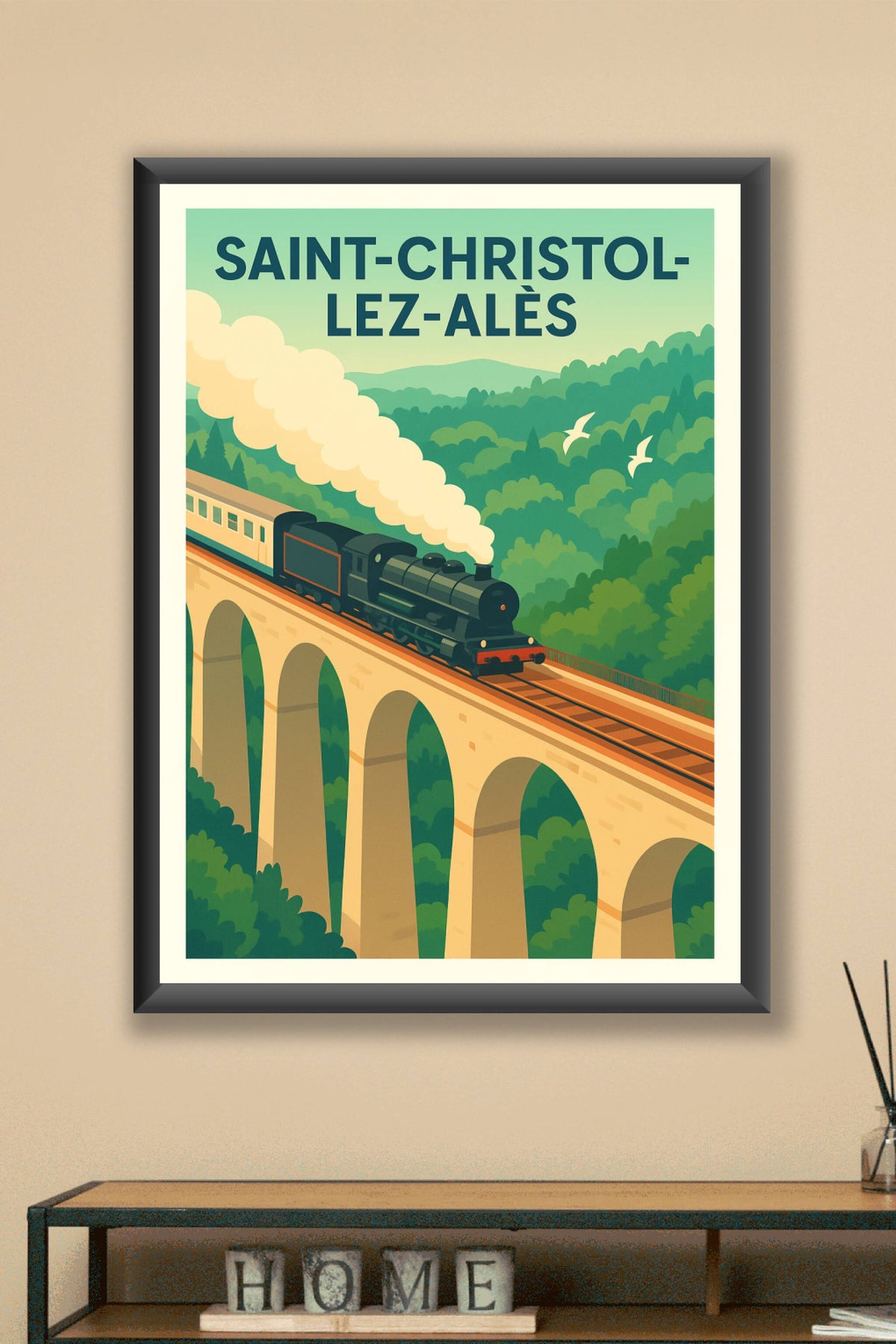 Affiche de Saint-Christol-lez-Alès - Un voyage vintage à travers la nature