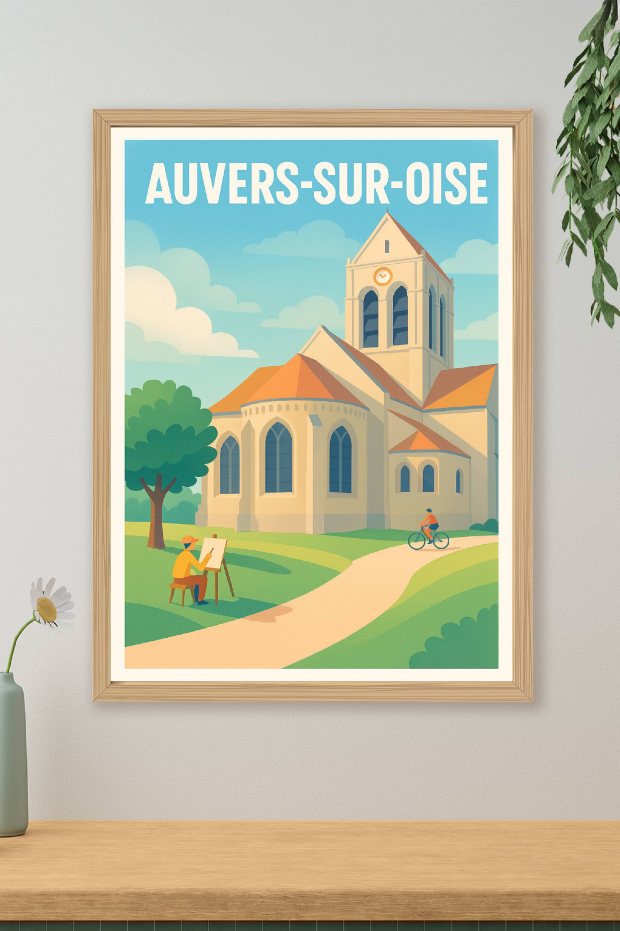 Affiche de Auvers-sur-Oise - L'art de la sérénité en bord de rivière