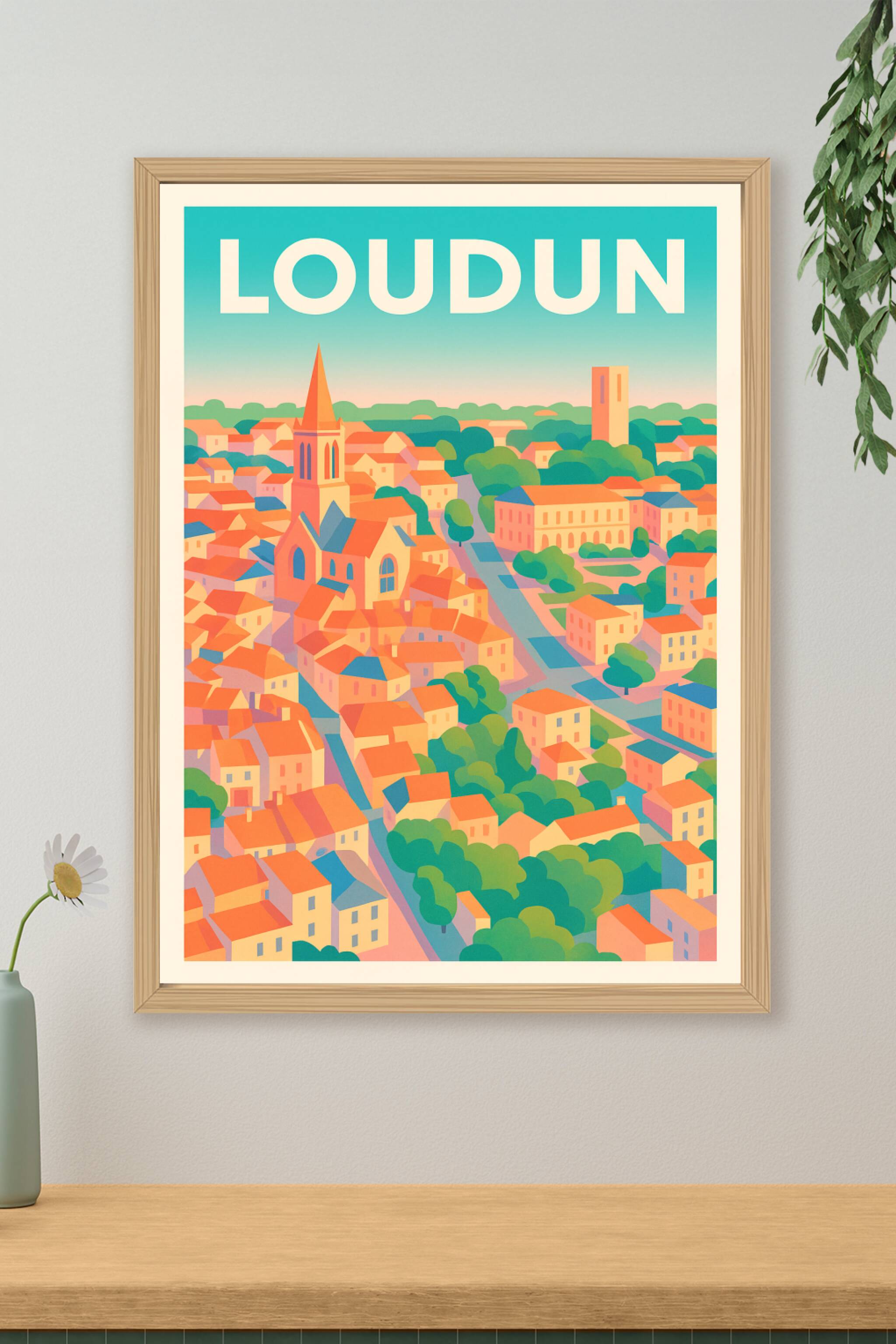 Affiche de Loudun - Charme coloré et village typique