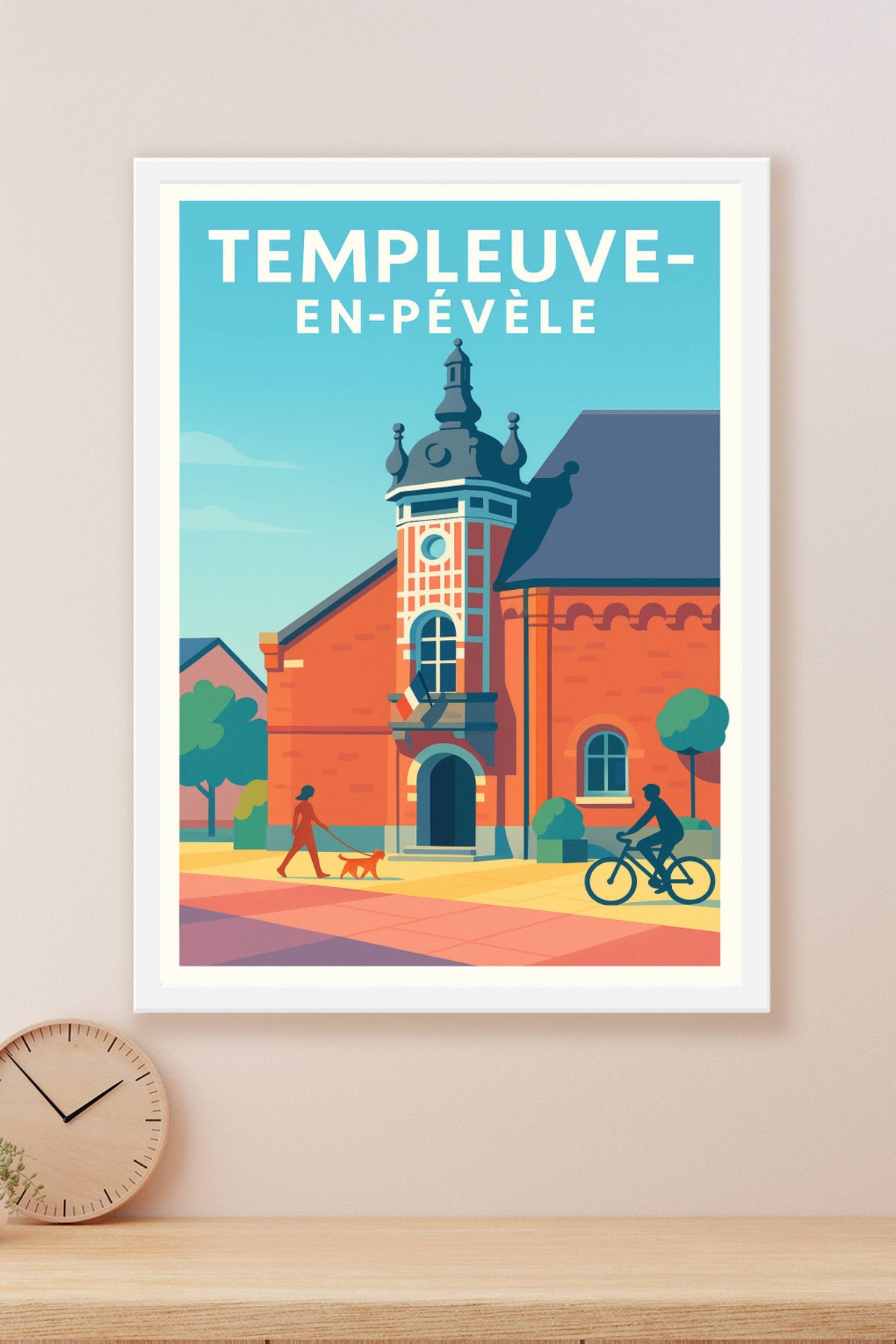 Affiche de Templeuve-en-Pévèle - Charme et authenticité en illustration rétro