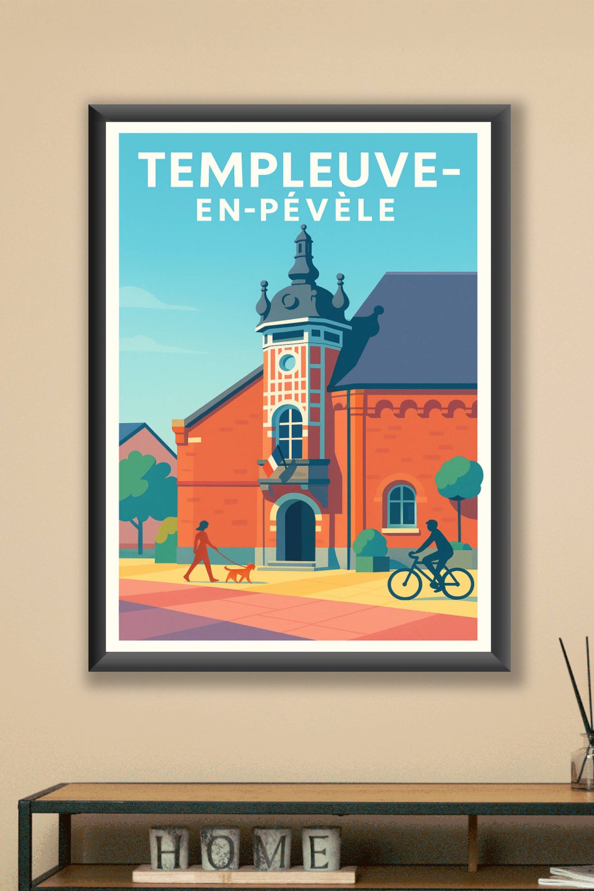 Affiche de Templeuve-en-Pévèle - Charme et authenticité en illustration rétro