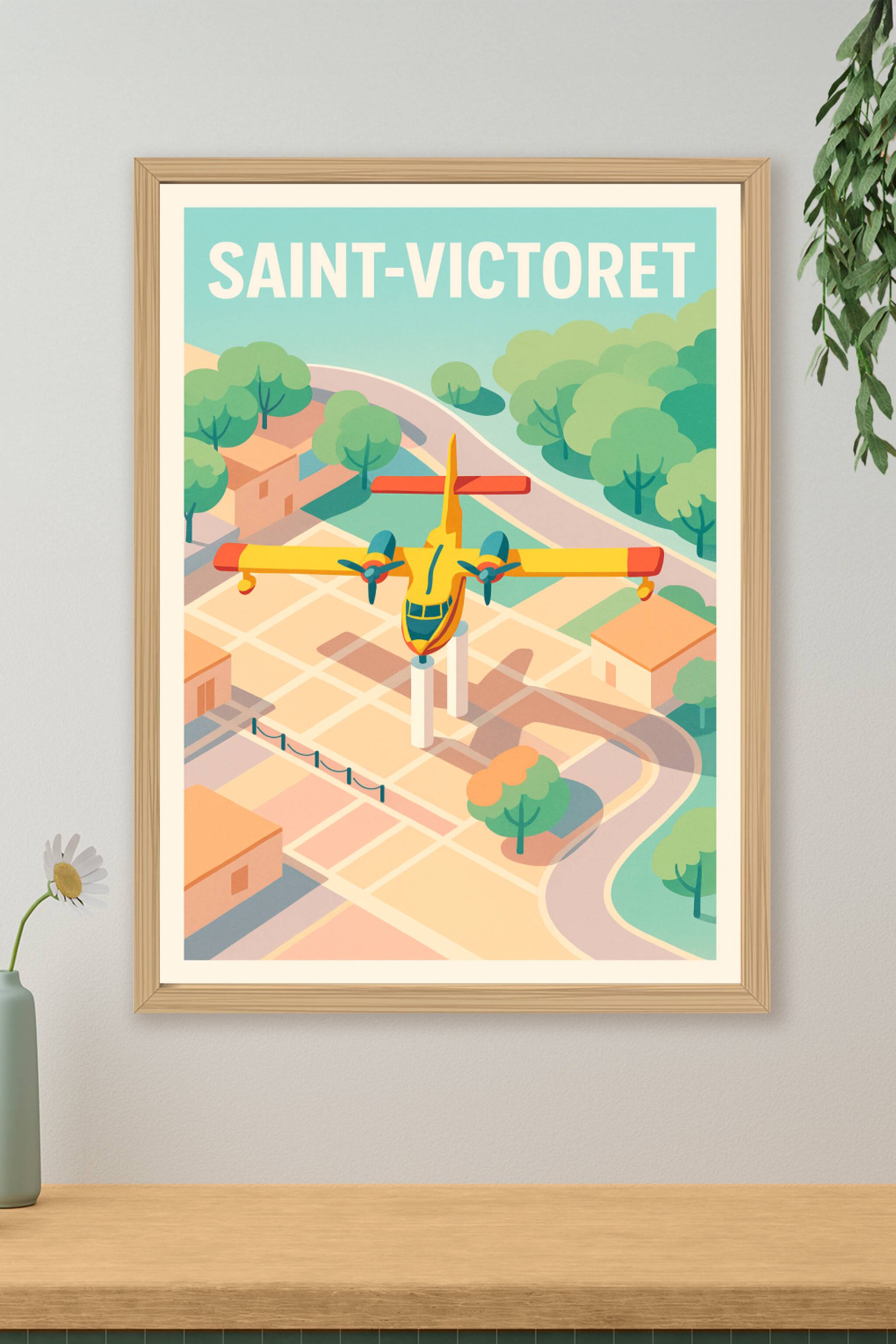 Affiche de Saint-Victoret - L'envolée colorée et vintage