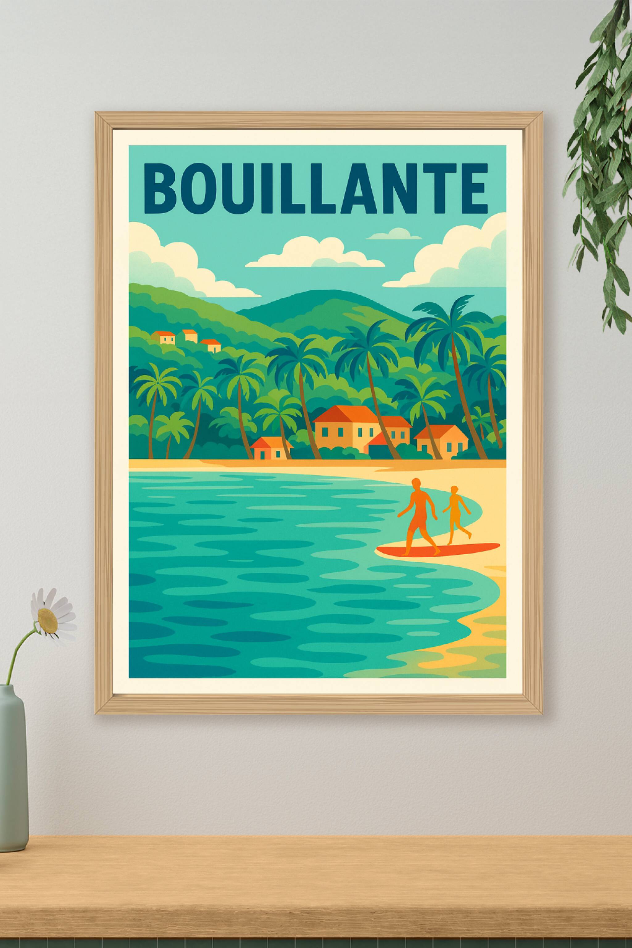 Affiche de Bouillante - Évasion tropicale vintage