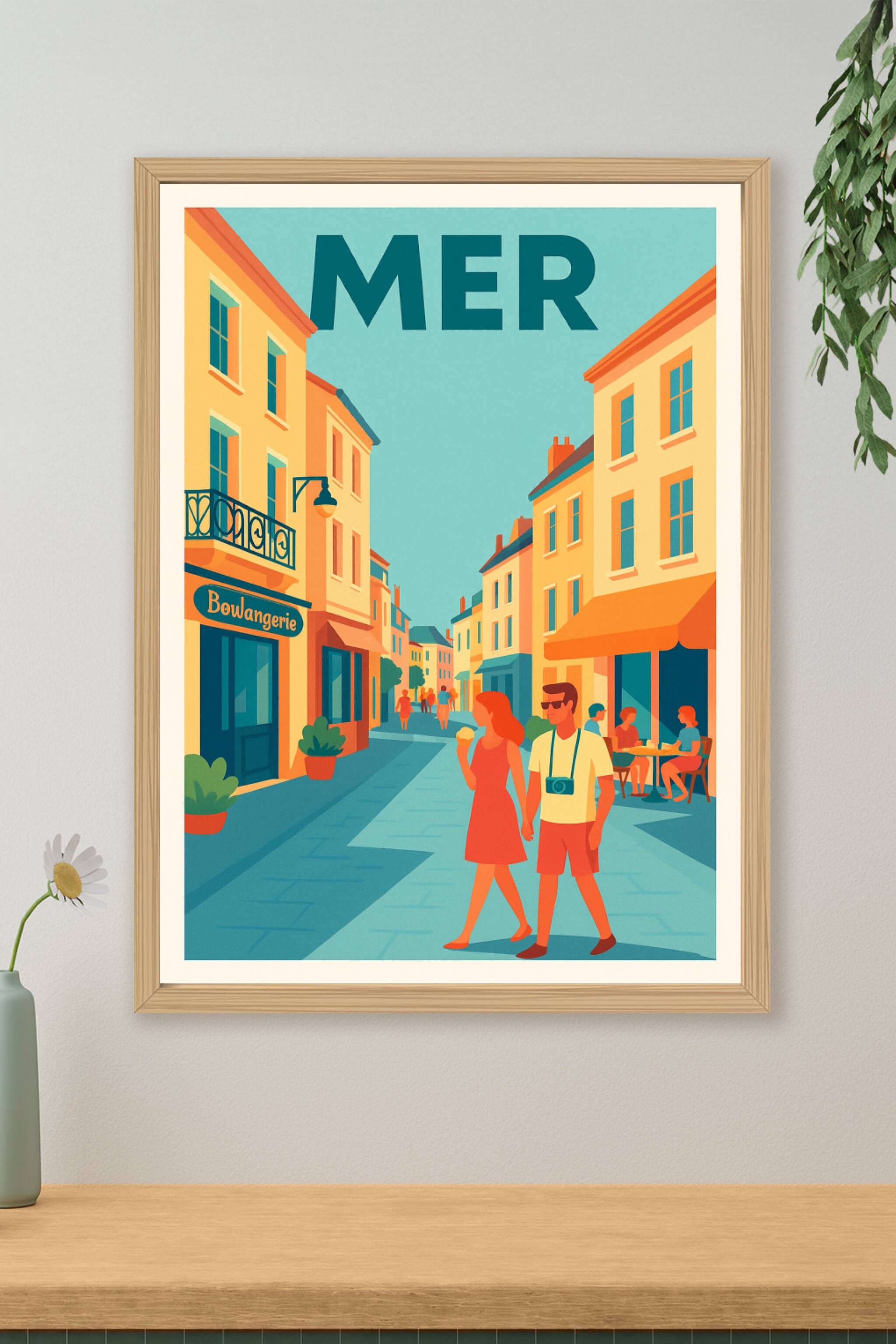 Affiche de Mer - Promenade ensoleillée au cœur de la ville