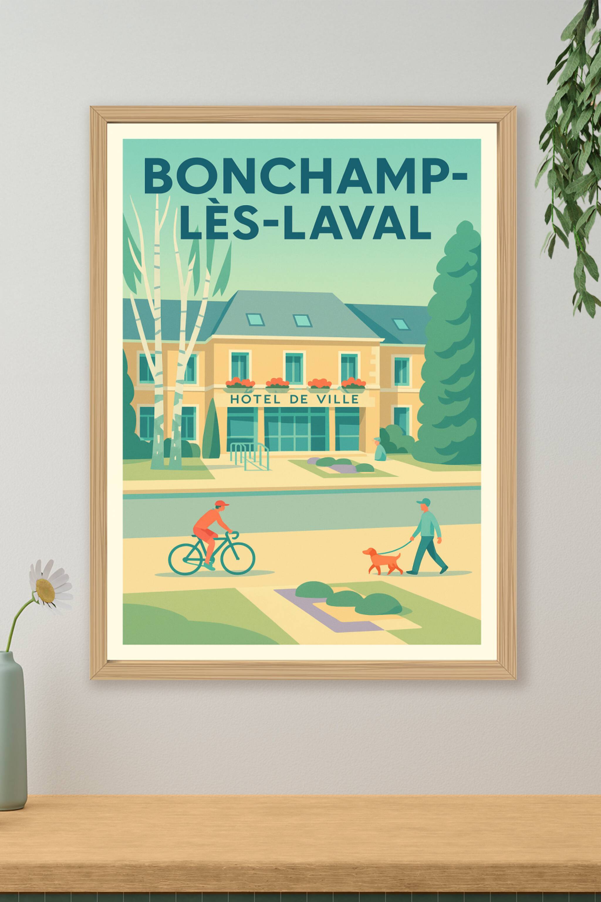 Affiche de Bonchamp-lès-Laval - L'élégance paisible de la mairie