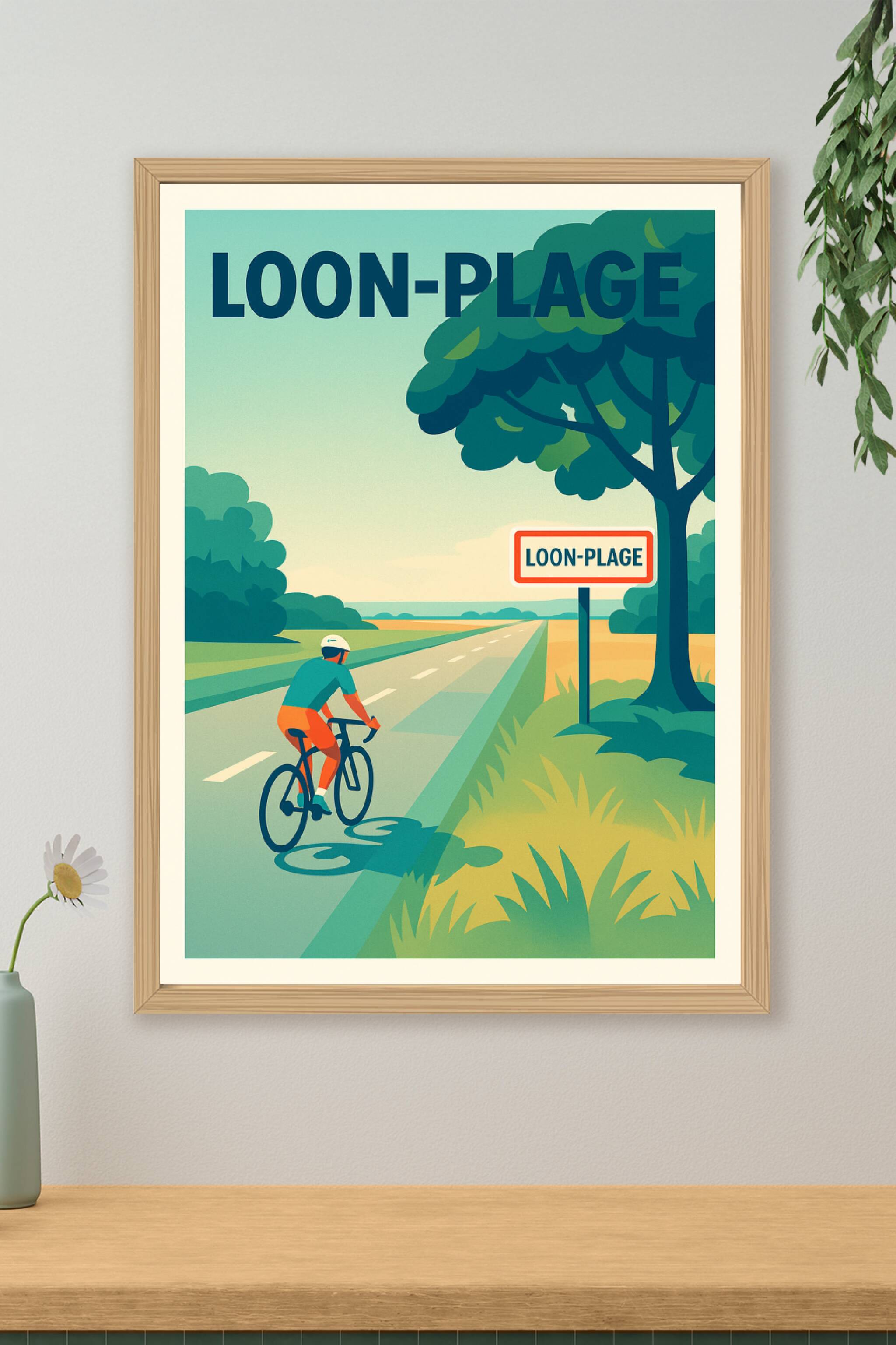 Affiche de Loon-Plage - Échappée cycliste en bord de mer