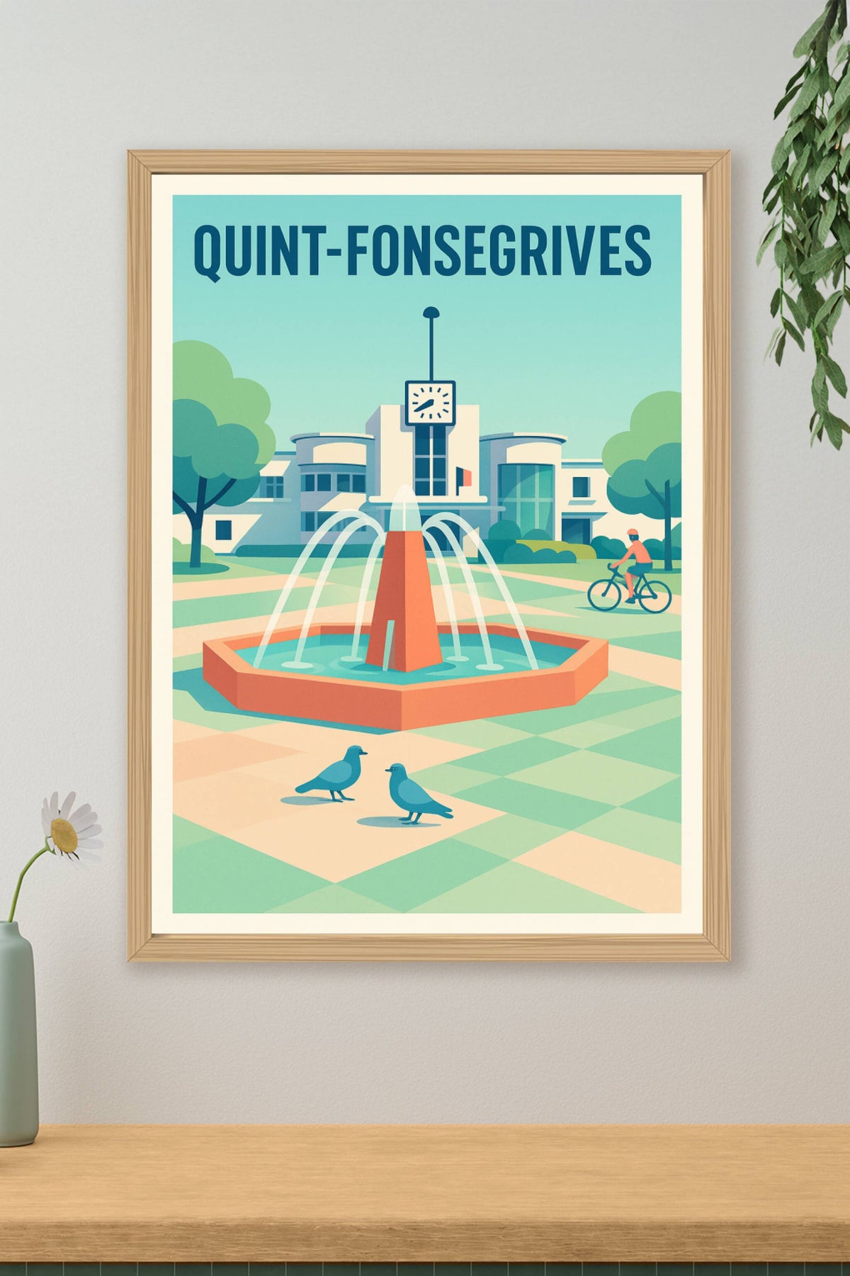 Affiche de Quint-Fonsegrives - Sérénité autour de la fontaine centrale