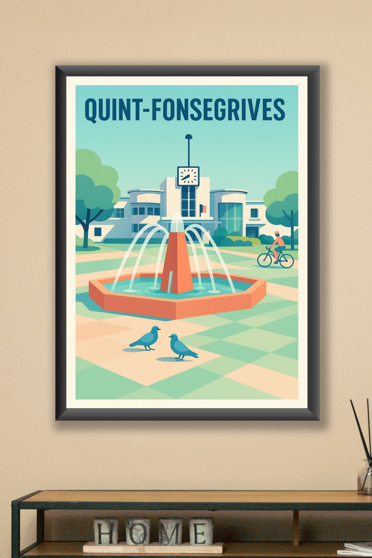 Affiche de Quint-Fonsegrives - Sérénité autour de la fontaine centrale