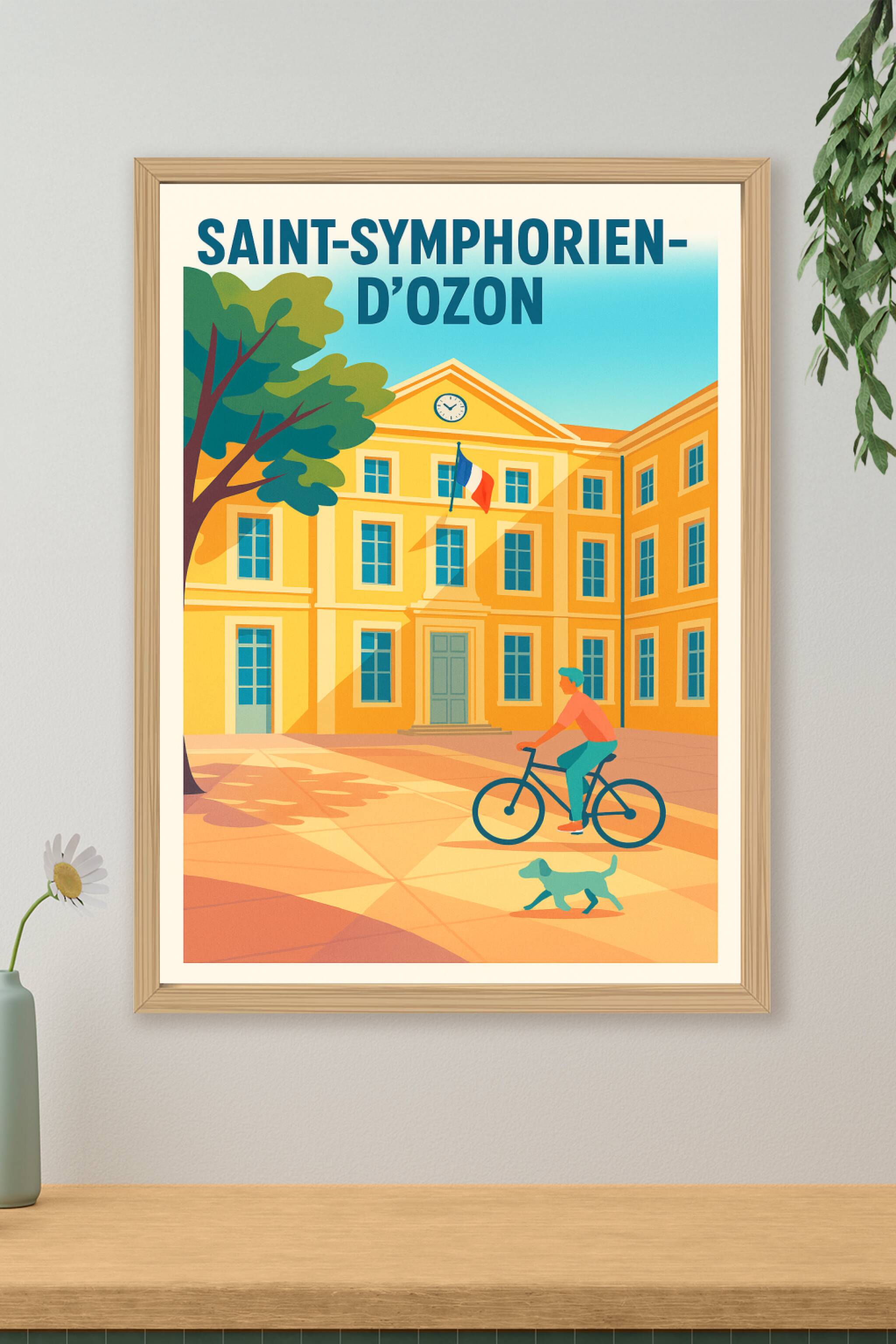 Affiche de Saint-Symphorien-d'Ozon - Charme et douceur de vivre à vélo
