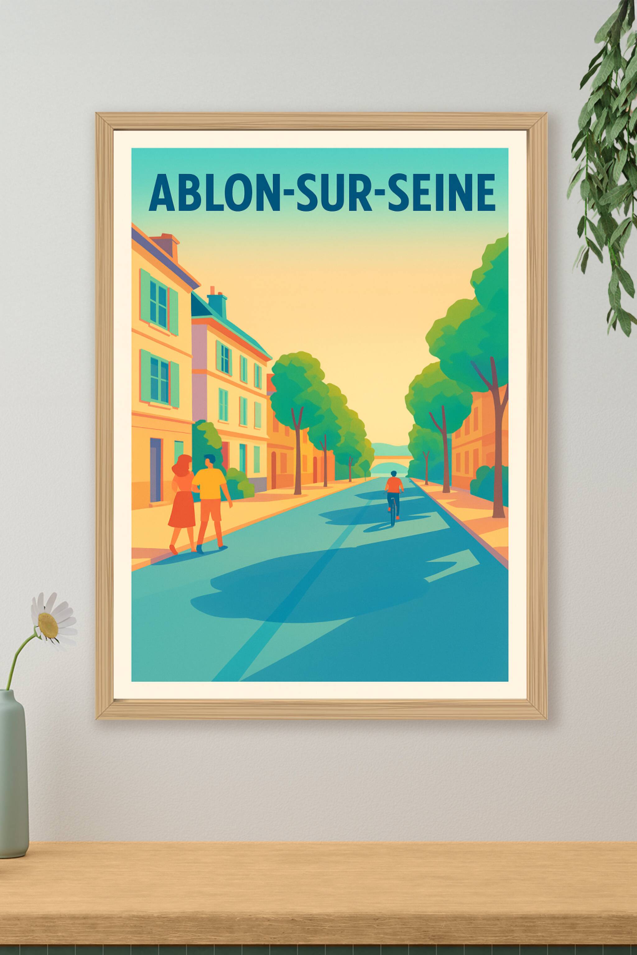 Affiche de Ablon-sur-Seine - L'élégance urbaine au fil de la Seine