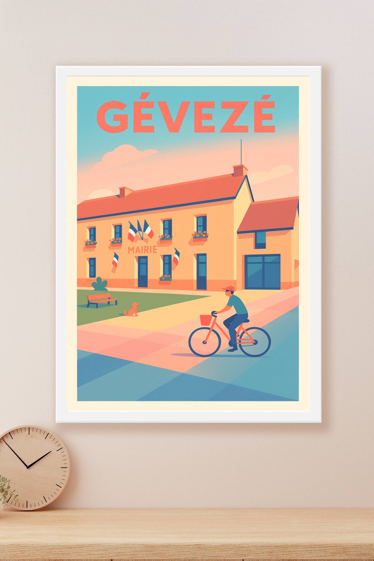Affiche de Gévezé - L'élégance paisible de la mairie en vélocité