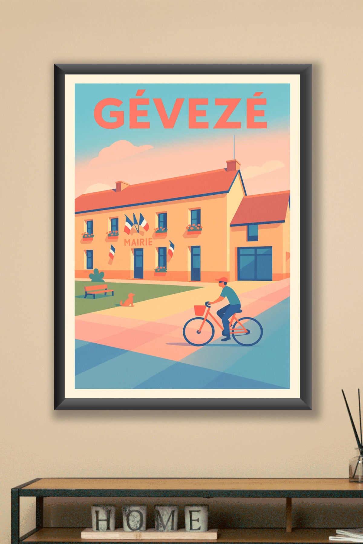 Affiche de Gévezé - L'élégance paisible de la mairie en vélocité