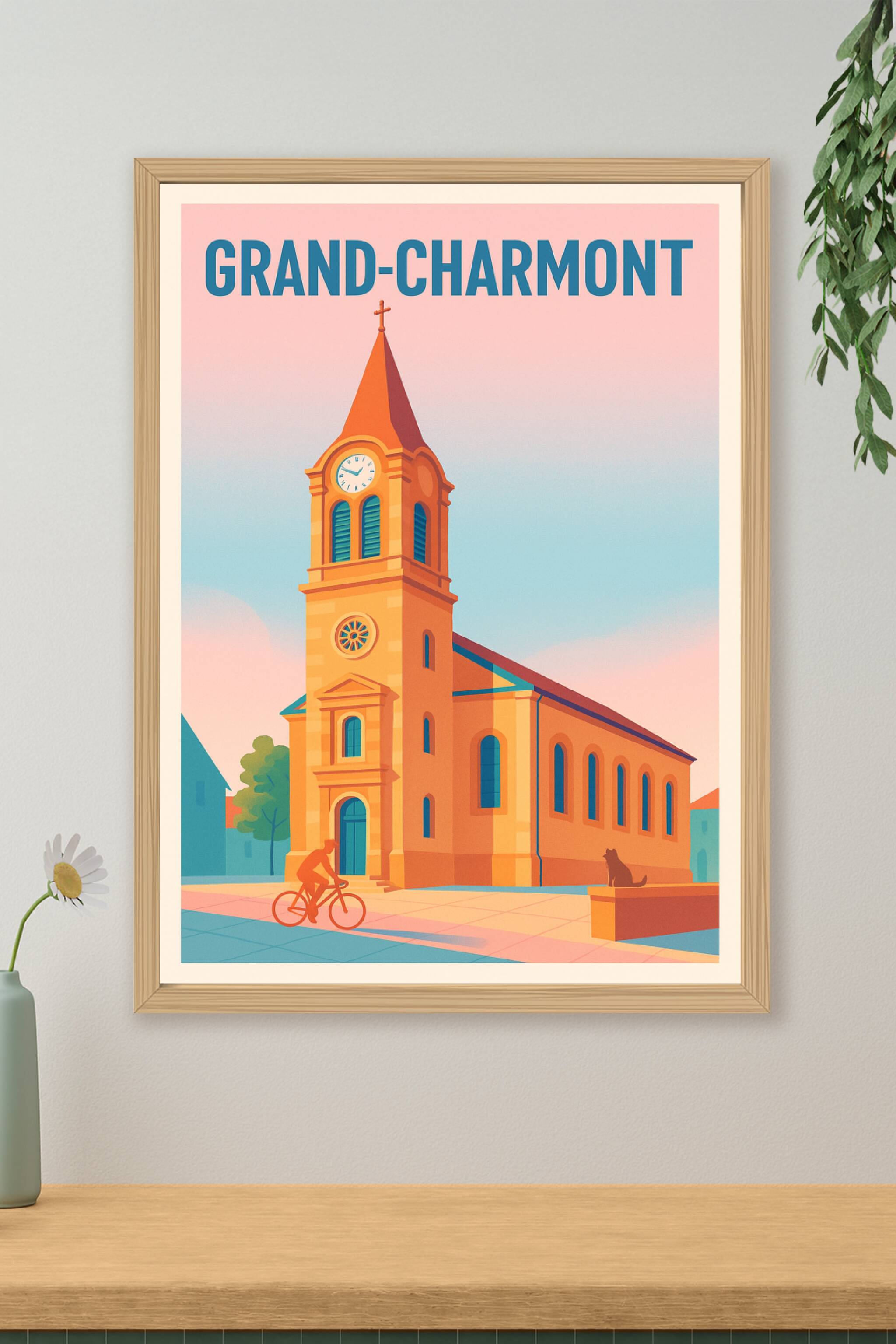 Affiche de Grand-Charmont - L'élégance intemporelle de son clocher