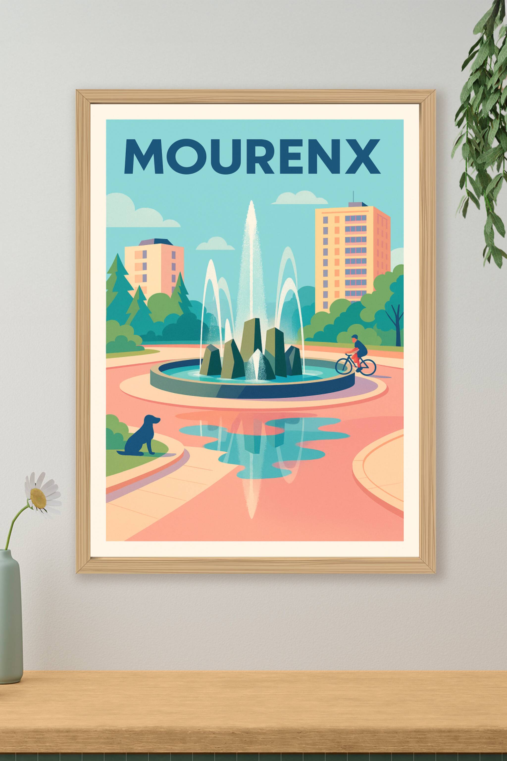 Affiche de Mourenx - Harmonie urbaine et nature paisible