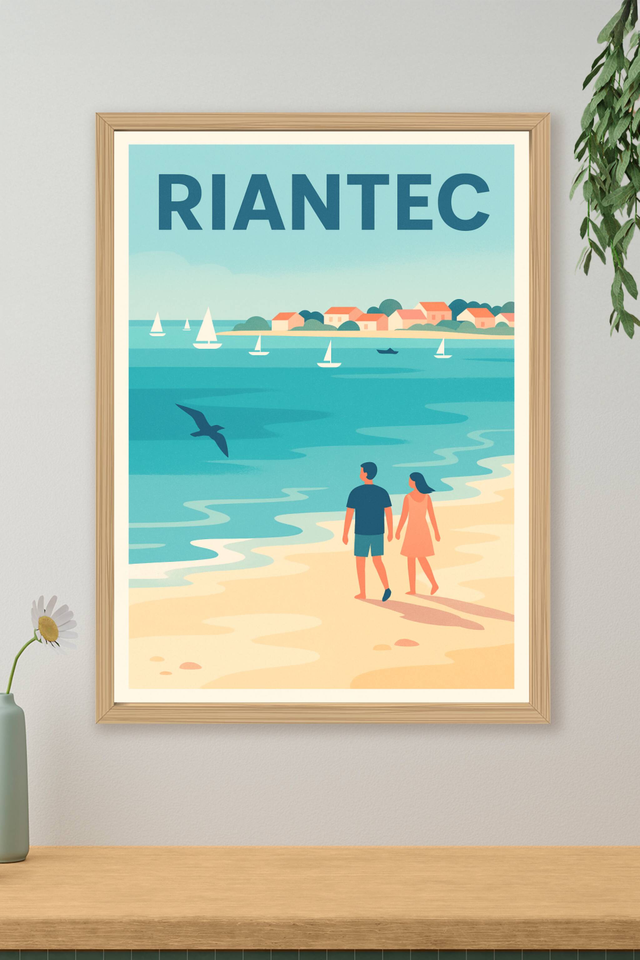 Affiche de Riantec - Promenade en bord de mer