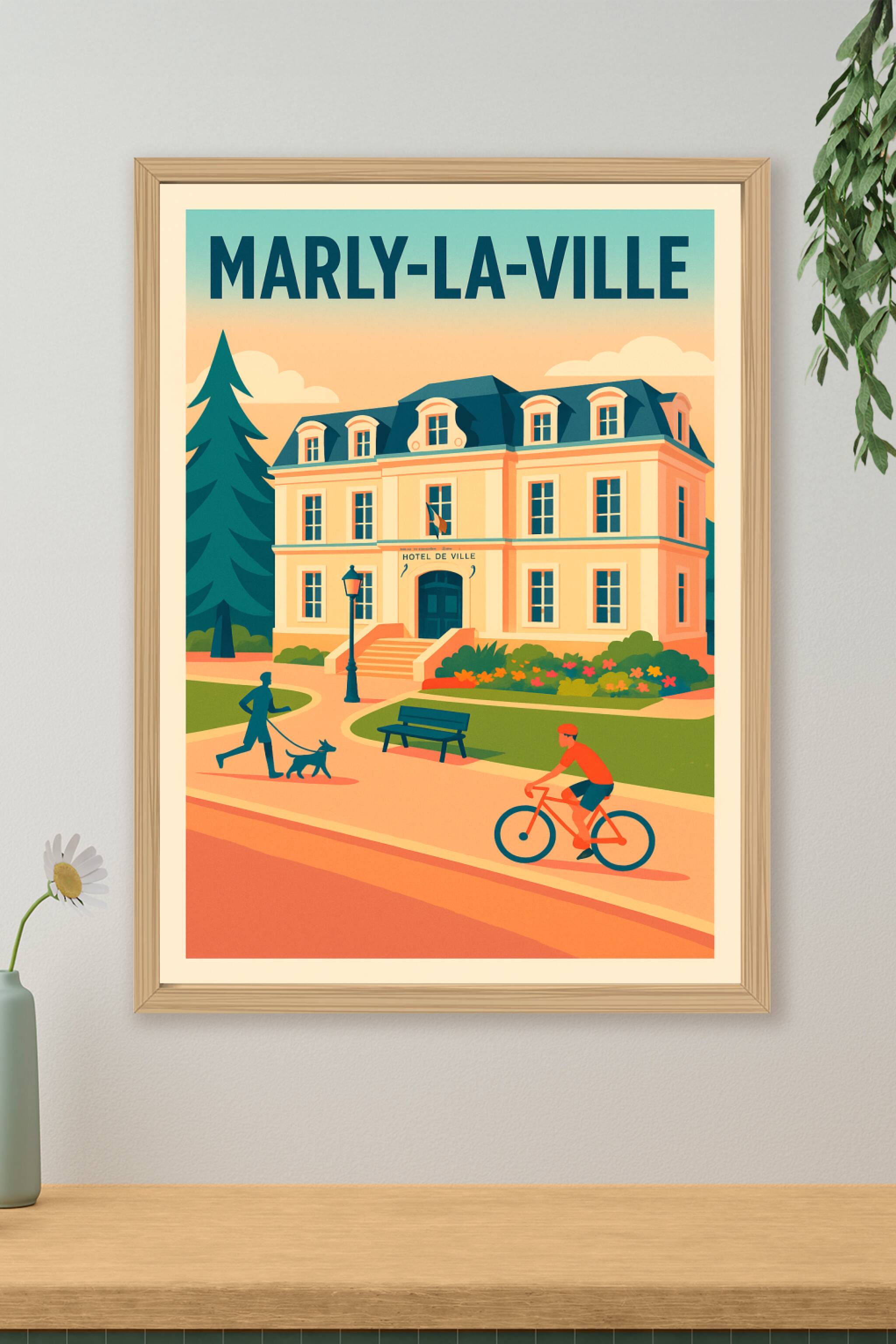 Affiche de Marly-la-Ville - Charme paisible de la mairie animée
