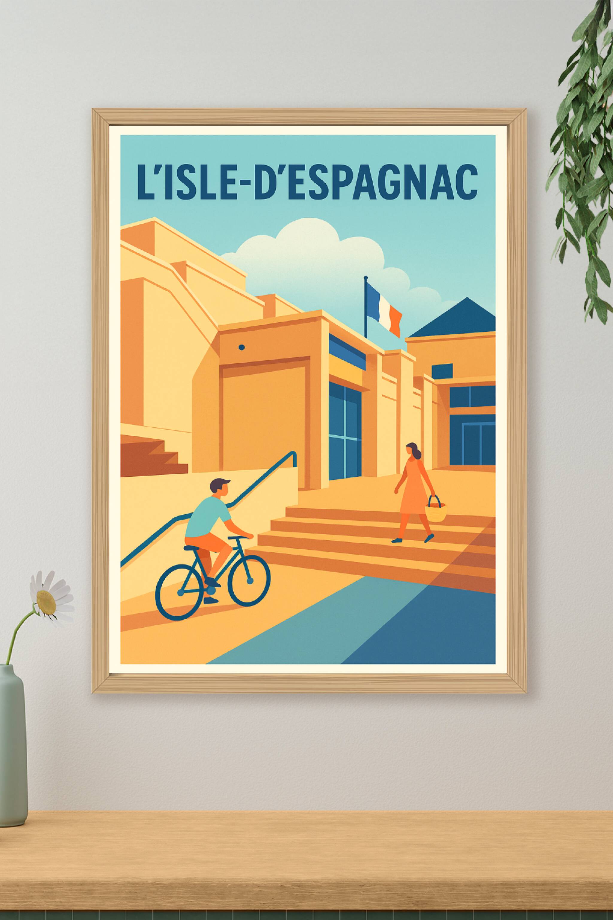 Affiche de L'Isle-d'Espagnac - Invitation au calme urbain ensoleillé