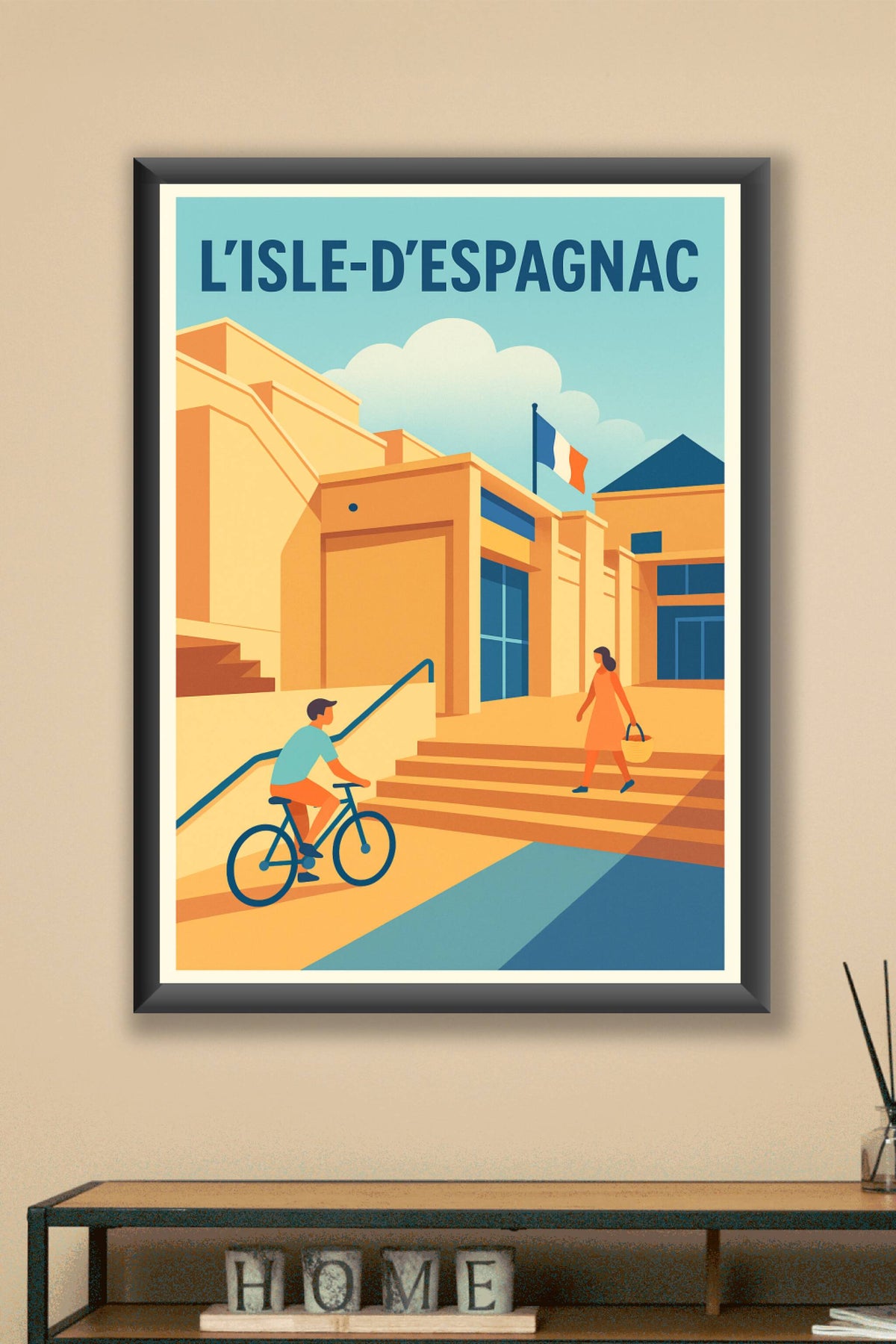 Affiche de L'Isle-d'Espagnac - Invitation au calme urbain ensoleillé