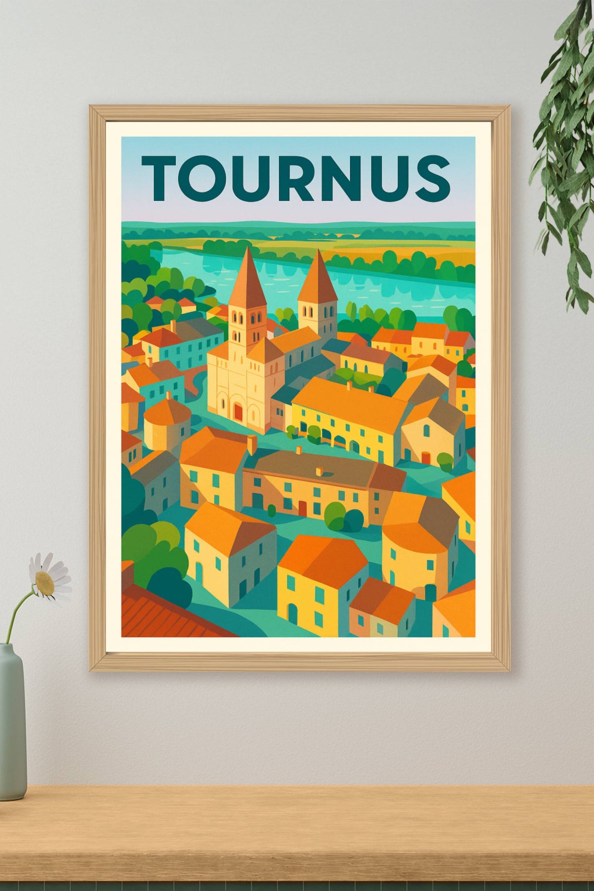 Affiche de Tournus - L'élégance architecturale au cœur de la Bourgogne
