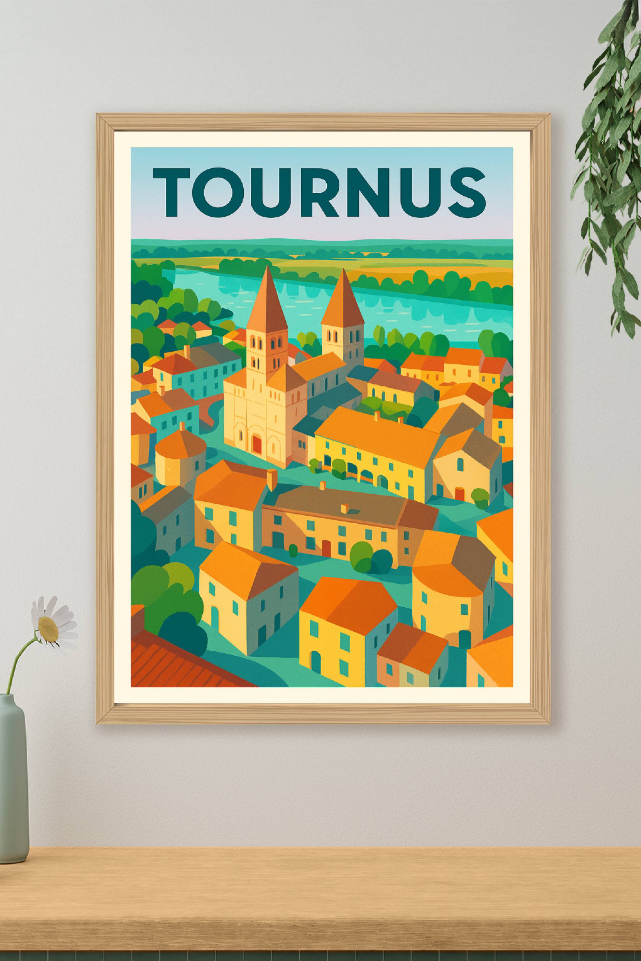 Affiche de Tournus - L'élégance architecturale au cœur de la Bourgogne