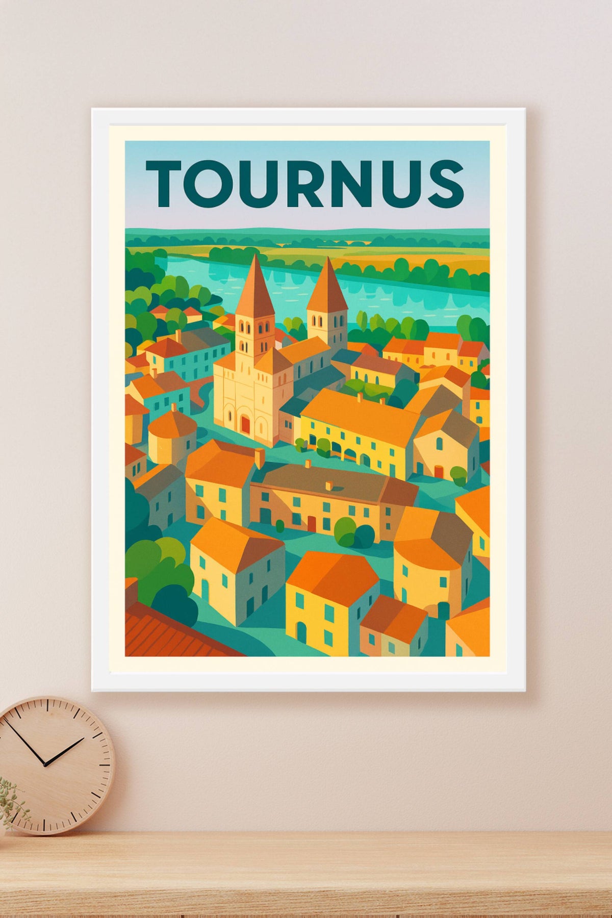 Affiche de Tournus - L'élégance architecturale au cœur de la Bourgogne