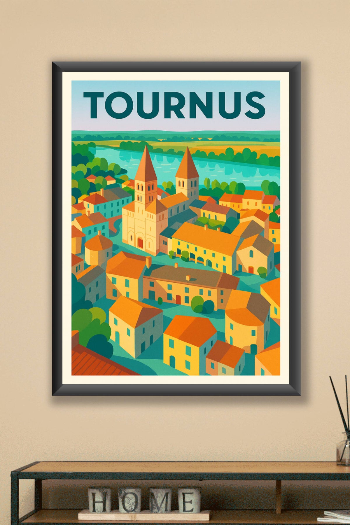 Affiche de Tournus - L'élégance architecturale au cœur de la Bourgogne