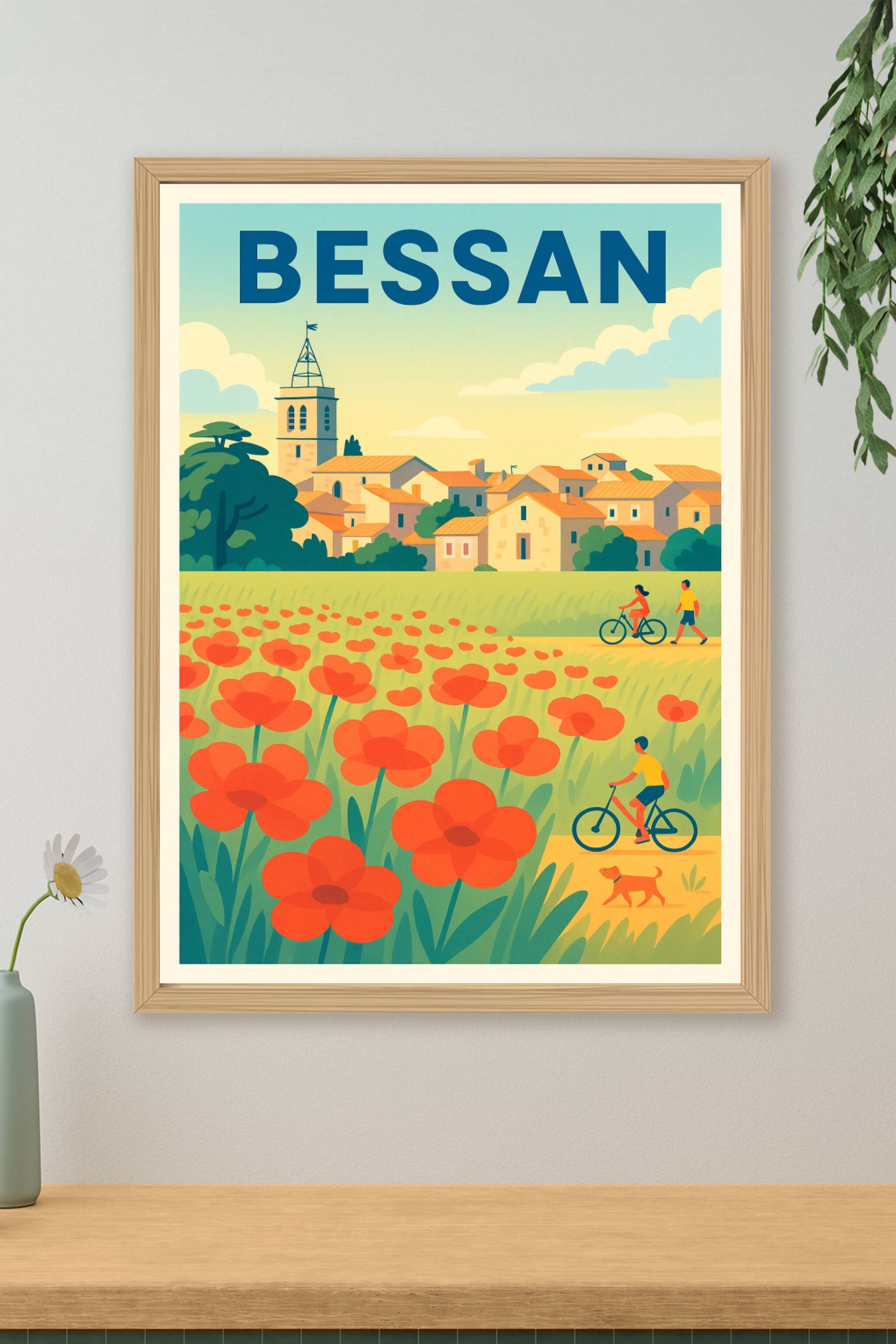 Affiche de Bessan - Un havre de paix fleuri au cœur de l'Hérault