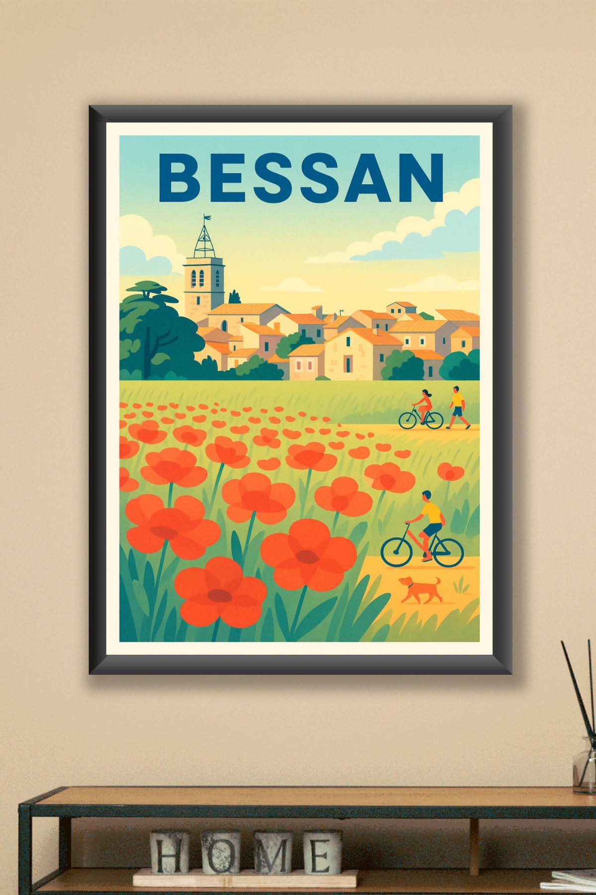 Affiche de Bessan - Un havre de paix fleuri au cœur de l'Hérault