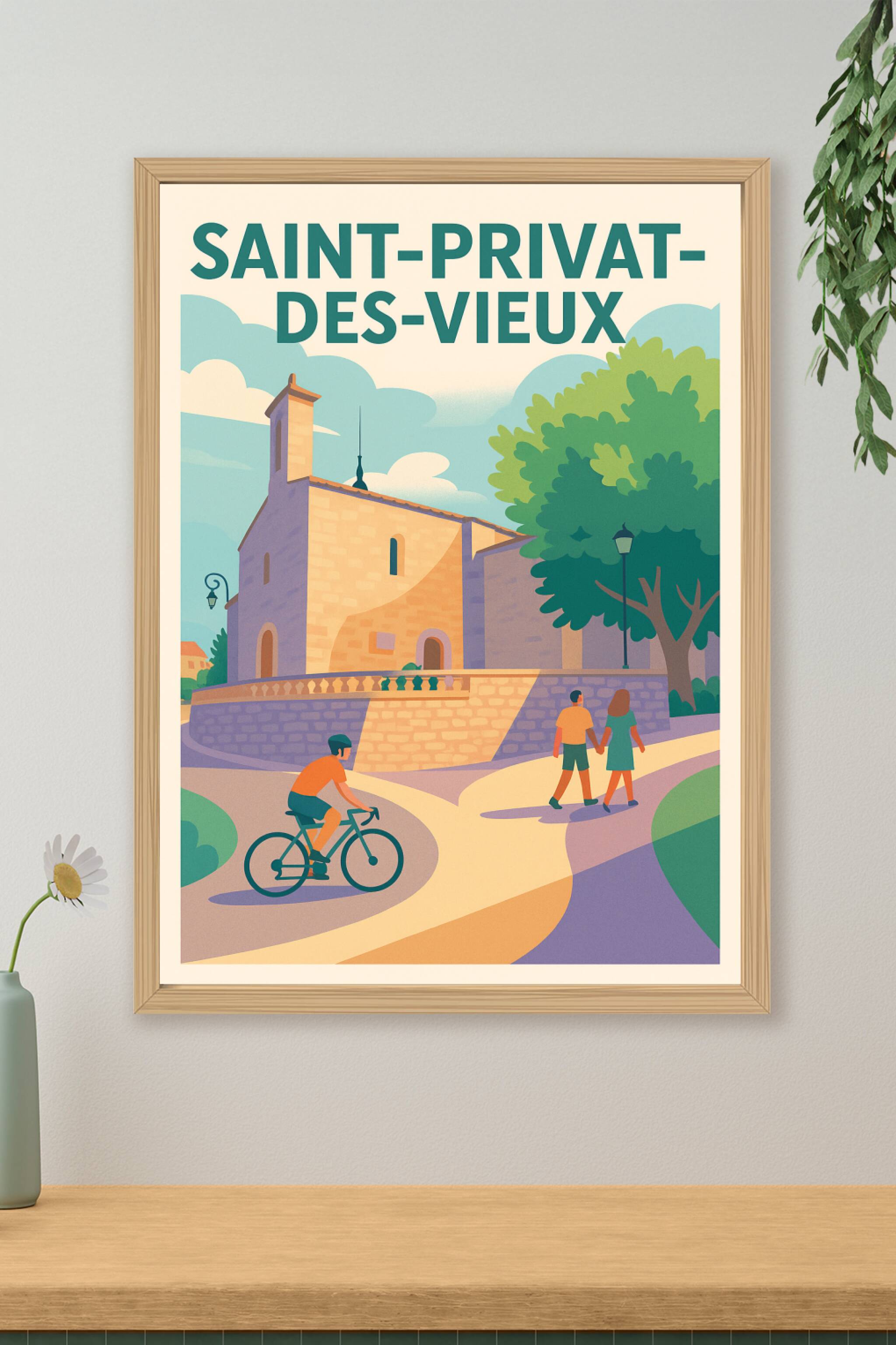 Affiche de Saint-Privat-des-Vieux - Charme et douceur d'un village ensoleillé