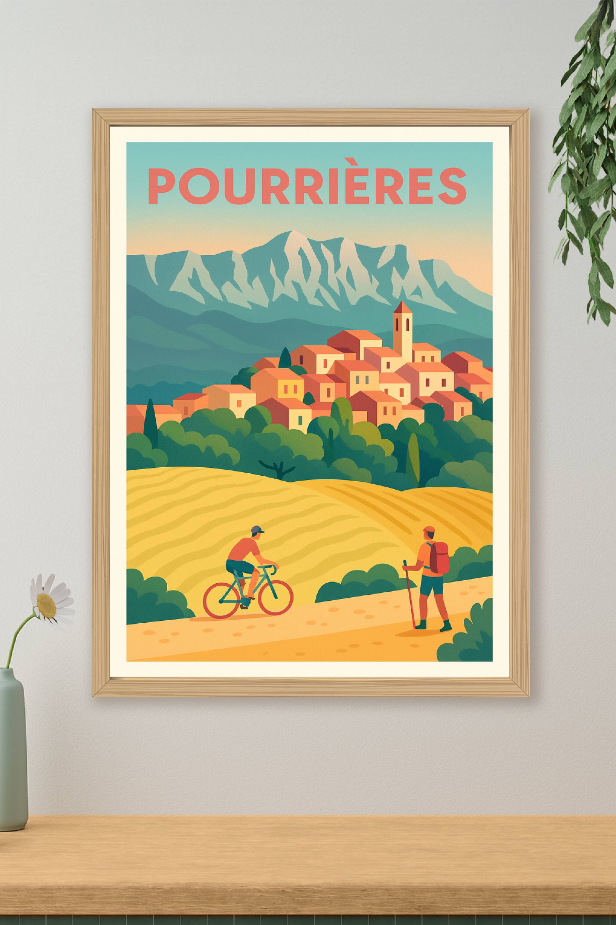 Affiche de Pourrières - Charme pittoresque entre nature et village