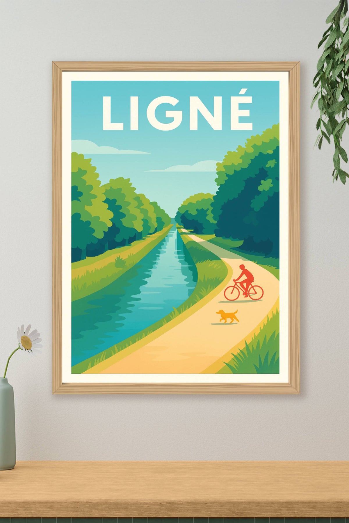 Affiche de Ligné - Promenade paisible au bord du canal