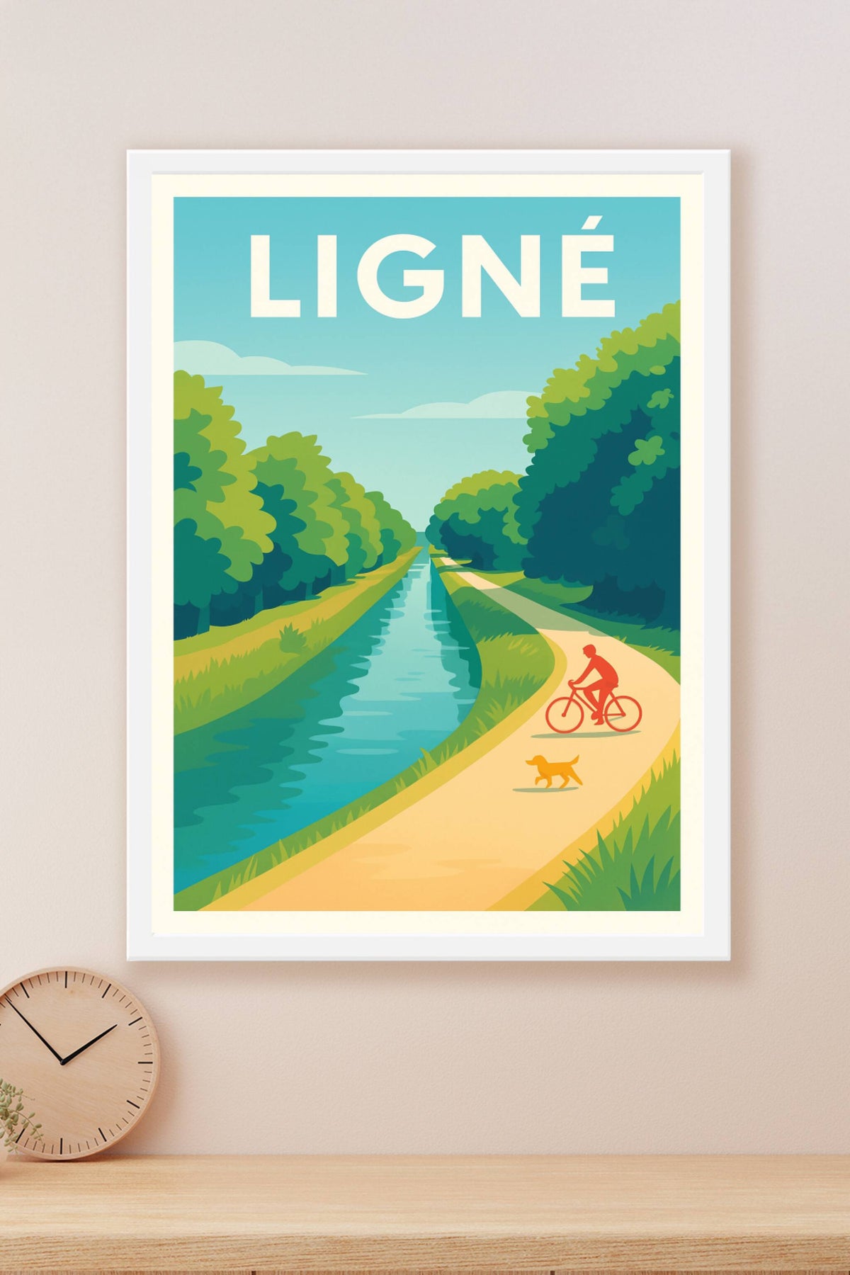 Affiche de Ligné - Promenade paisible au bord du canal