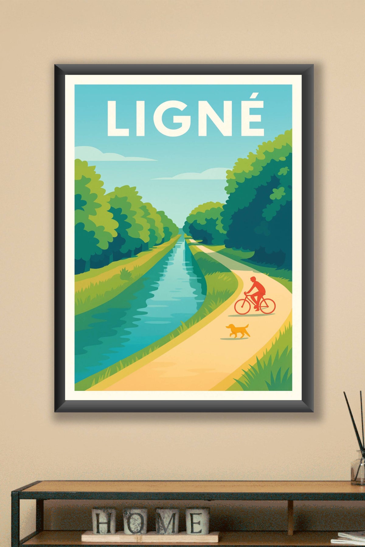 Affiche de Ligné - Promenade paisible au bord du canal