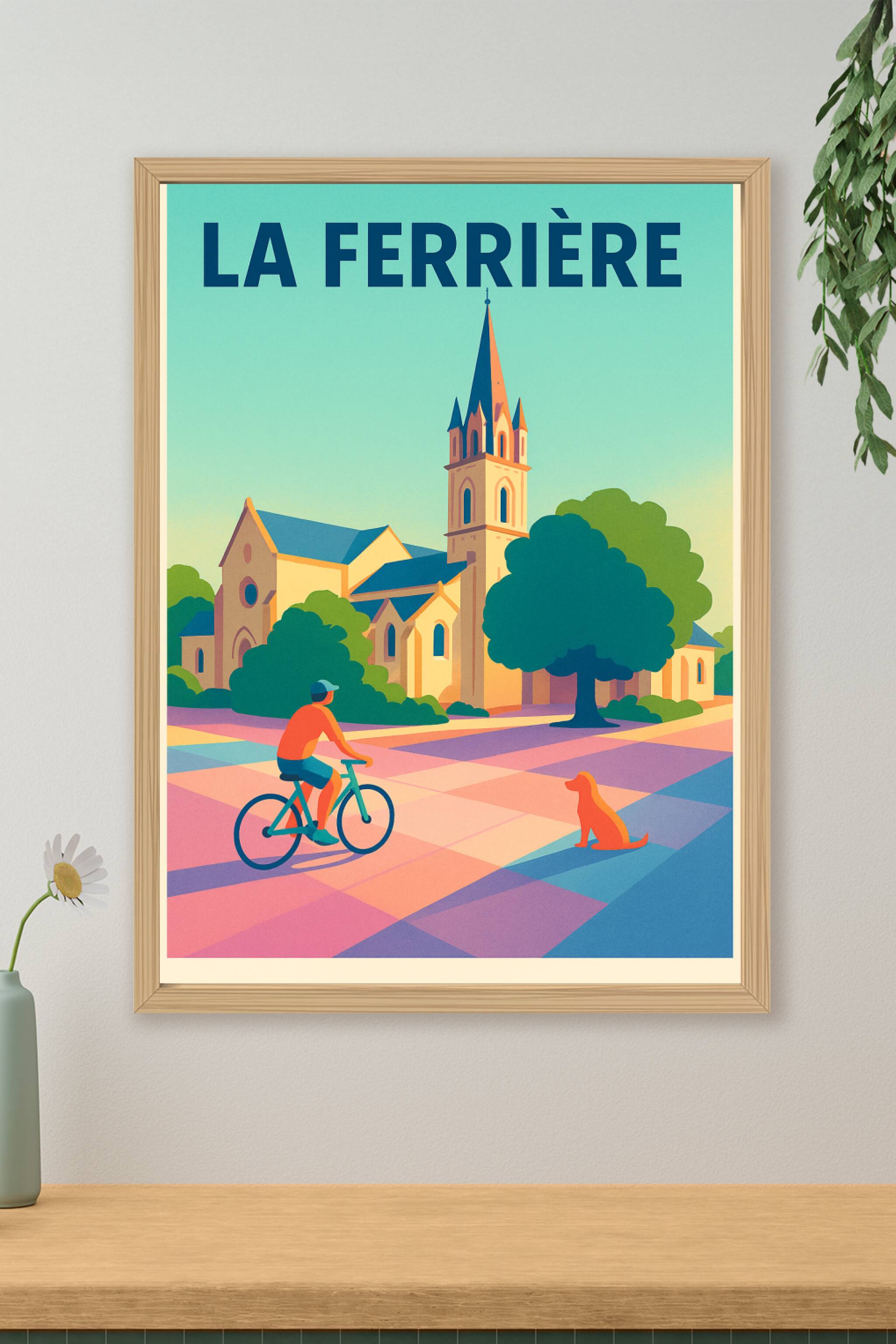 Affiche de La Ferrière - L'ambiance paisible du village à vélo