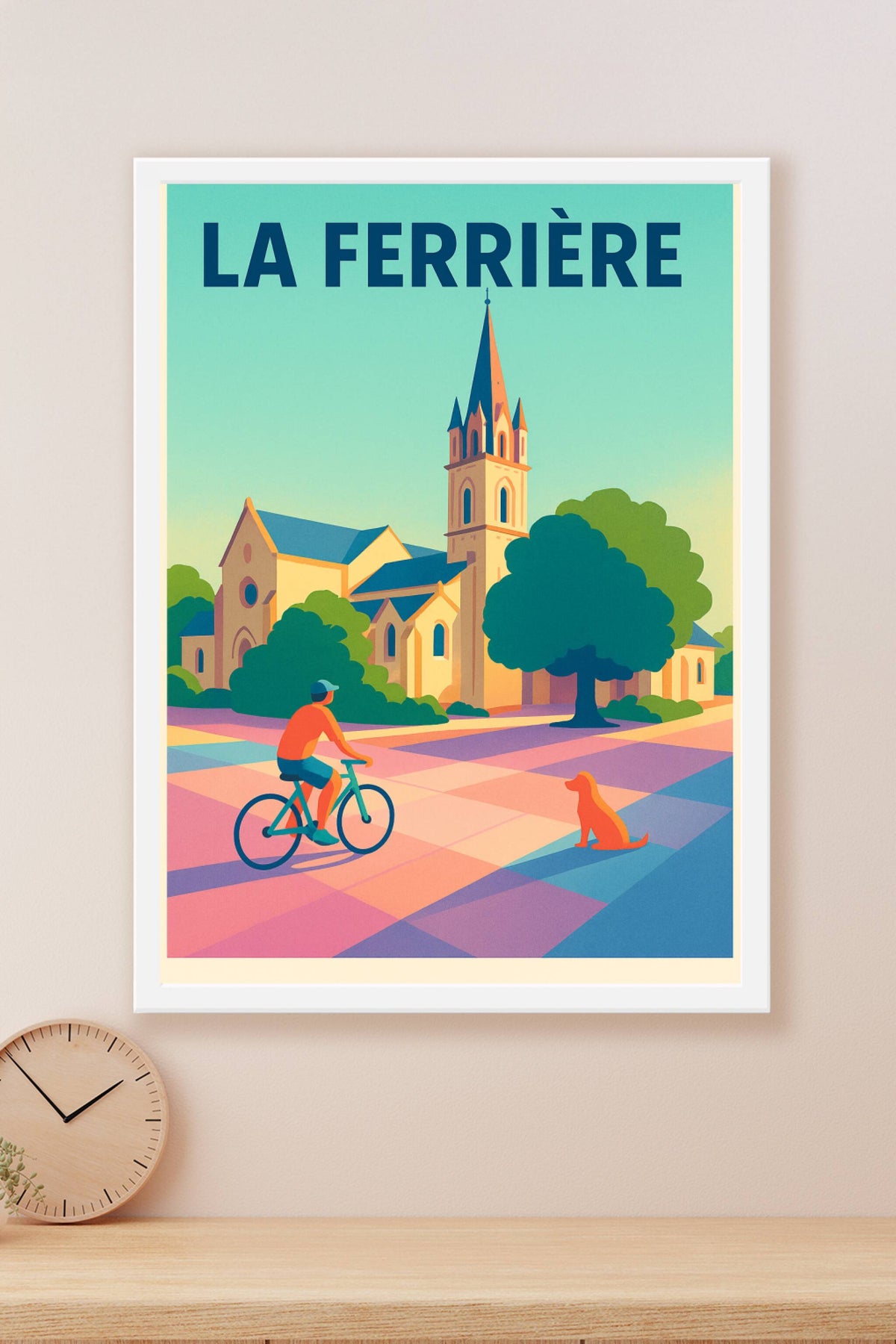 Affiche de La Ferrière - L'ambiance paisible du village à vélo