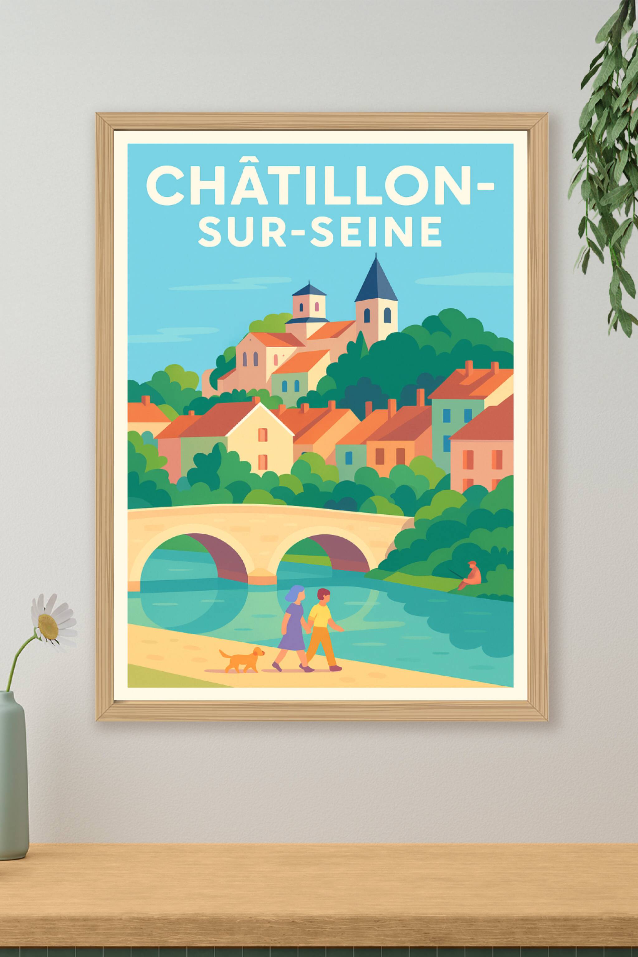 Affiche de Châtillon-sur-Seine - Douceur de vie sur les bords de la Seine