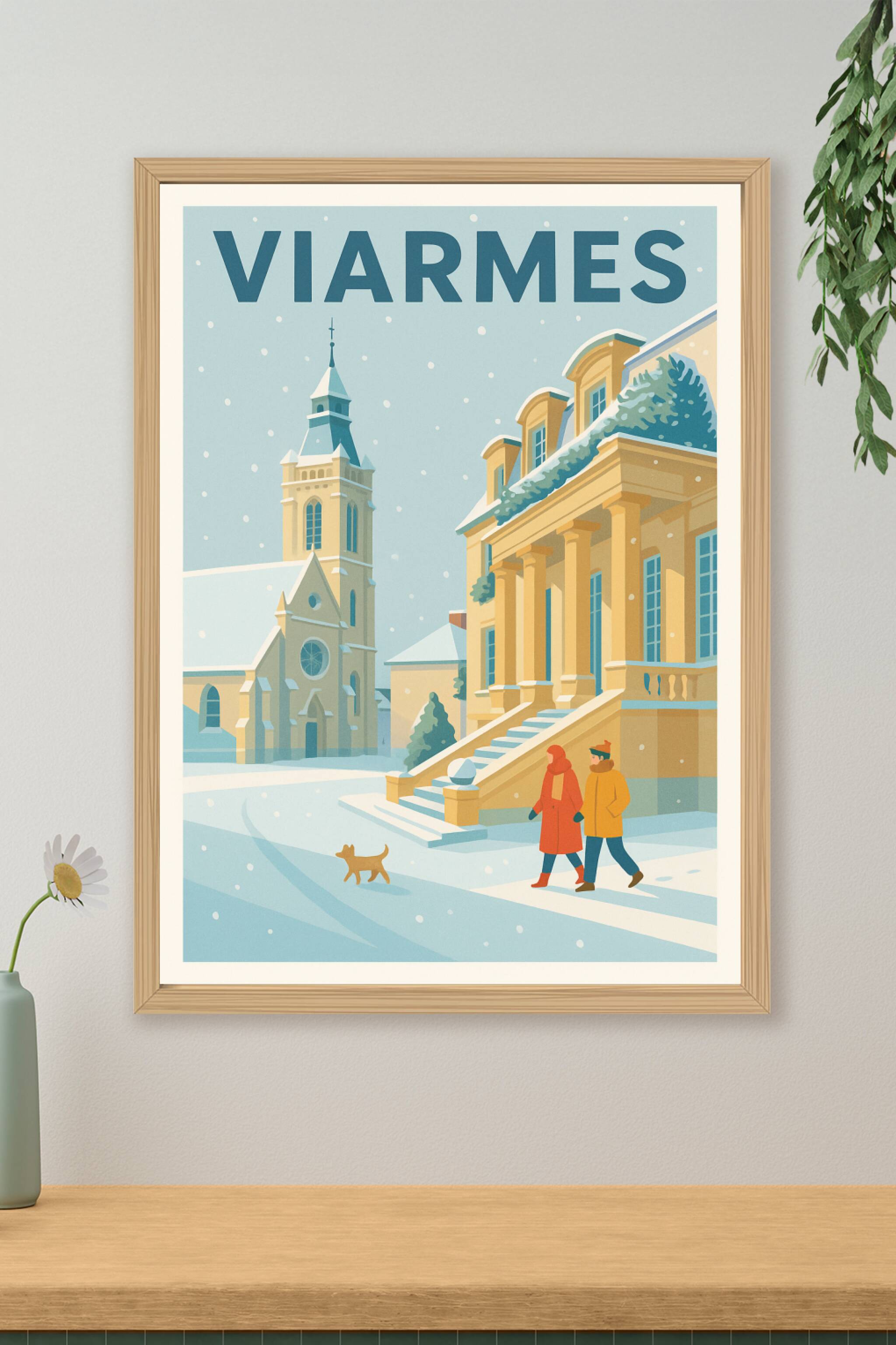 Affiche de Viarmes - Charme hivernal et douceur d'une ville enneigée