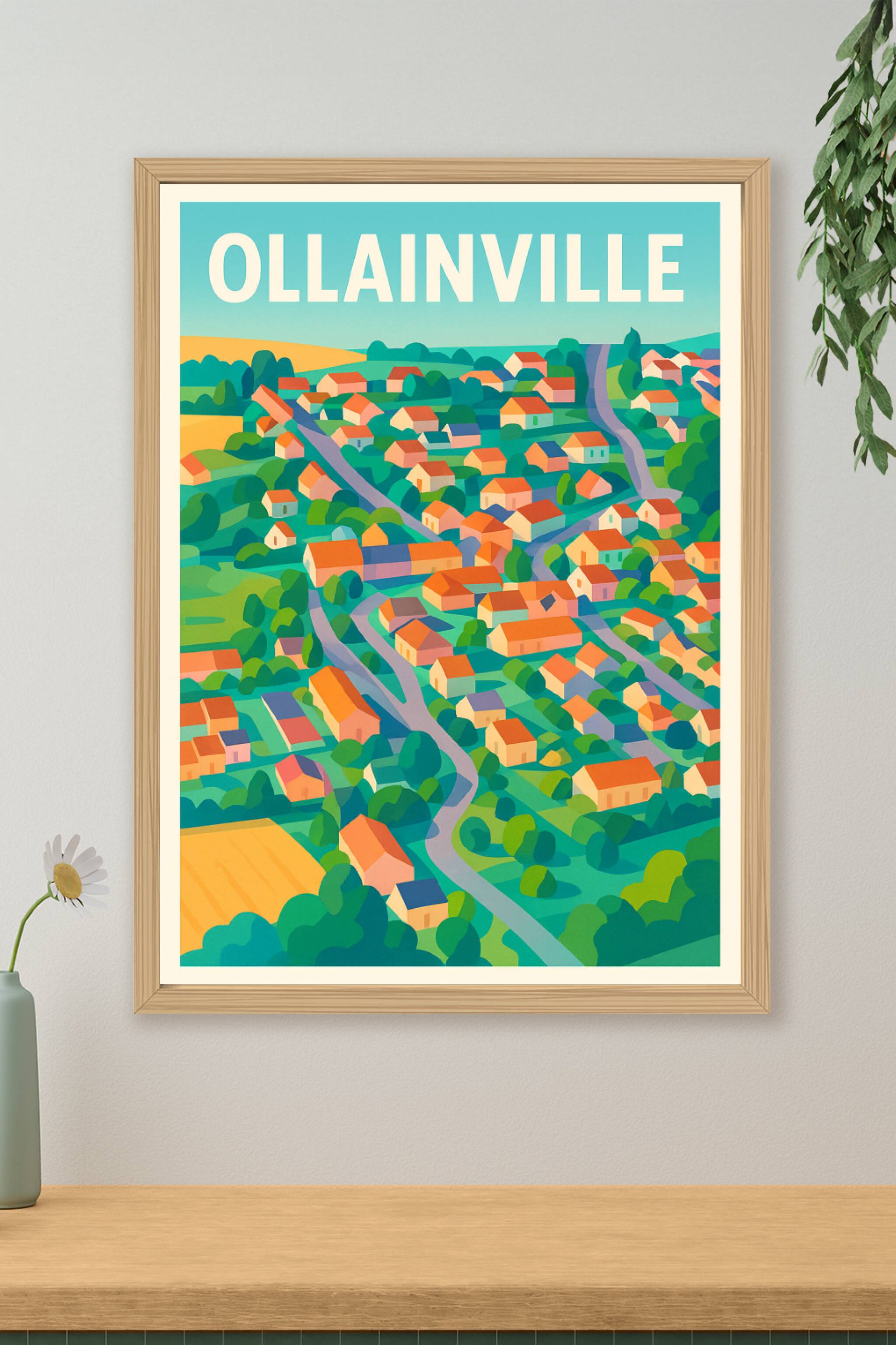 Affiche de Ollainville - Une vue colorée sur la vie de village