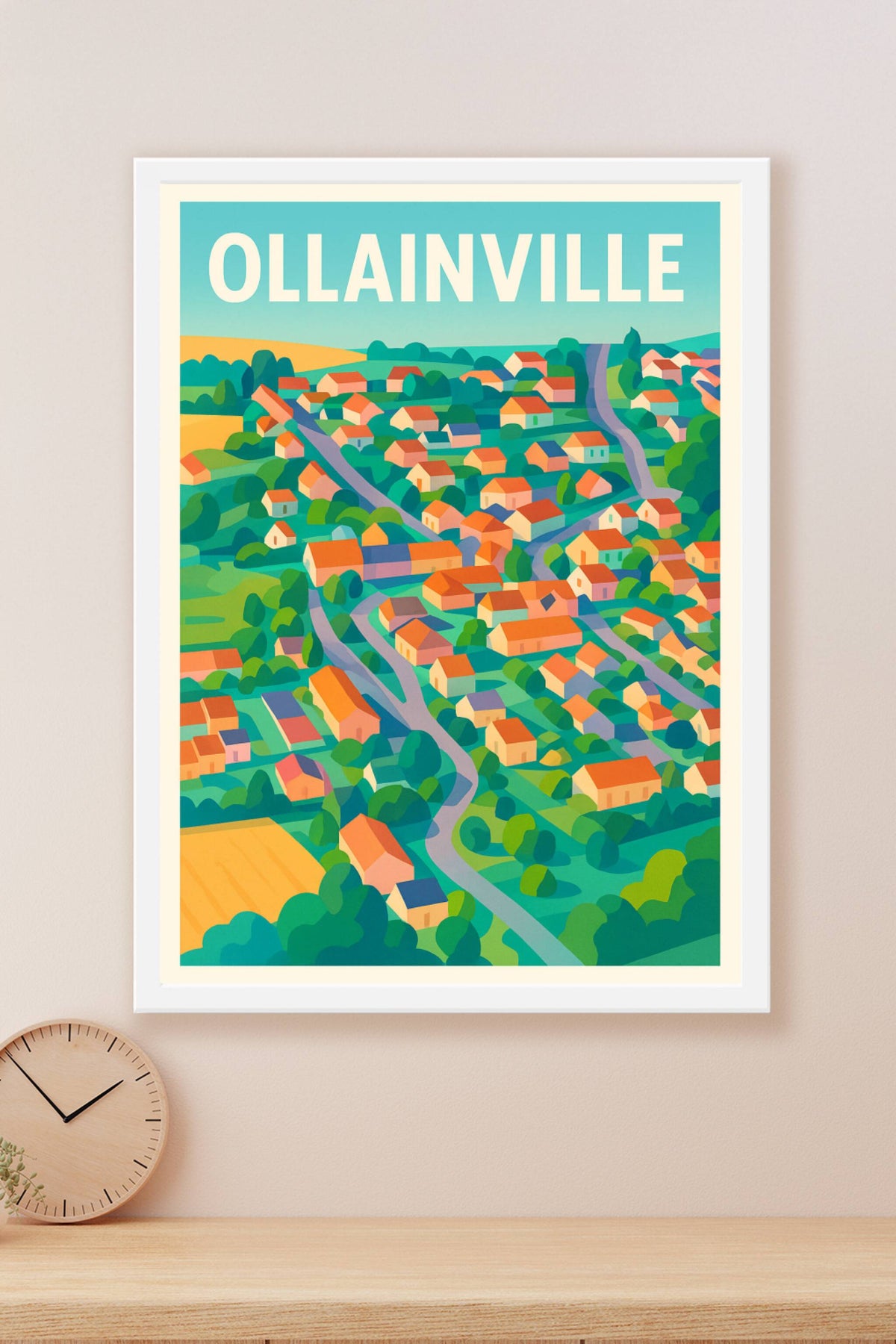 Affiche de Ollainville - Une vue colorée sur la vie de village