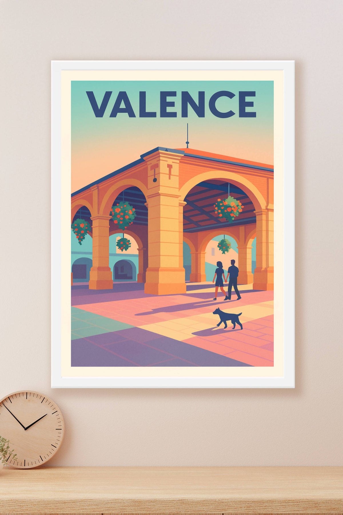 Affiche de Valence - Charme ensoleillé sous les arcades