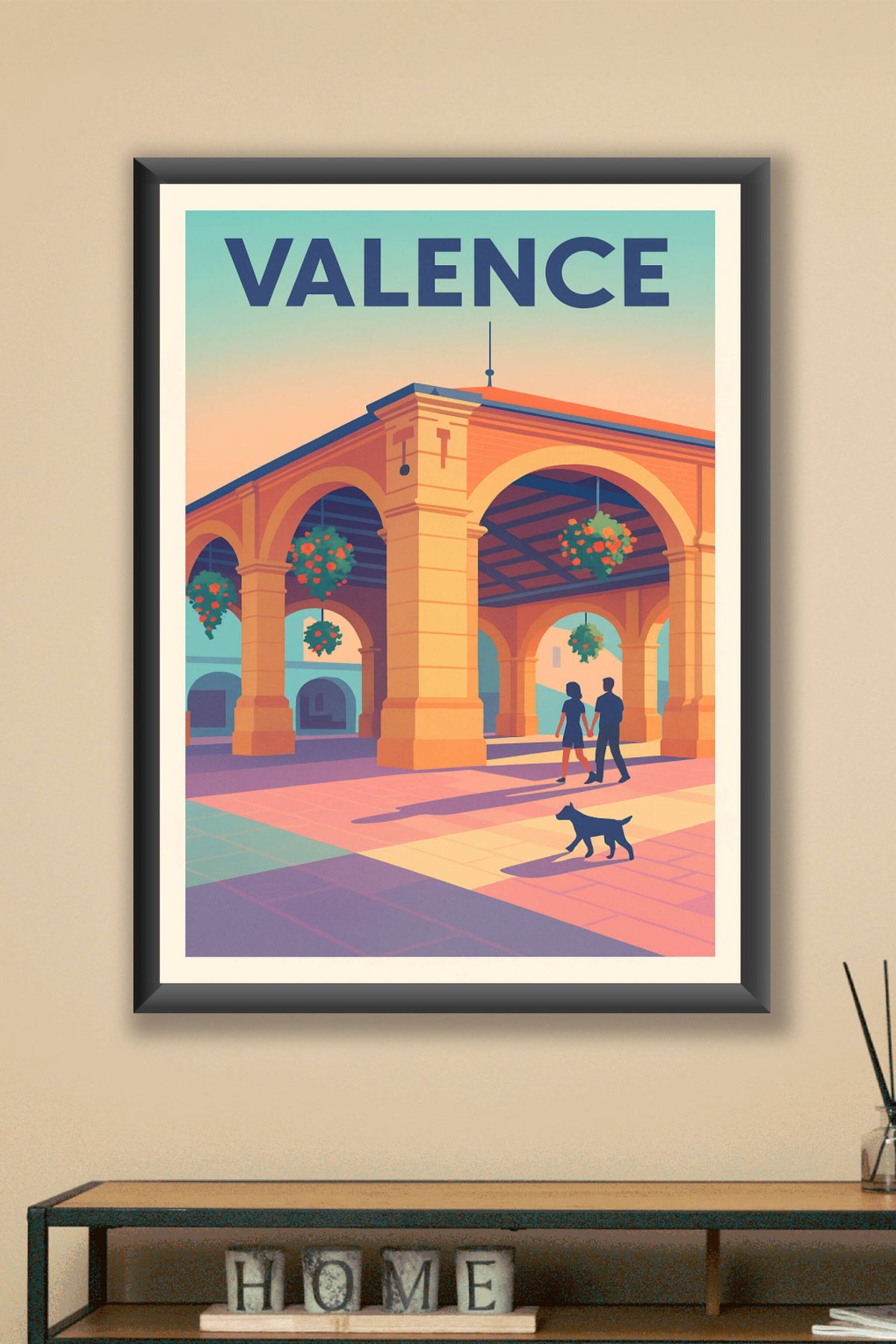 Affiche de Valence - Charme ensoleillé sous les arcades