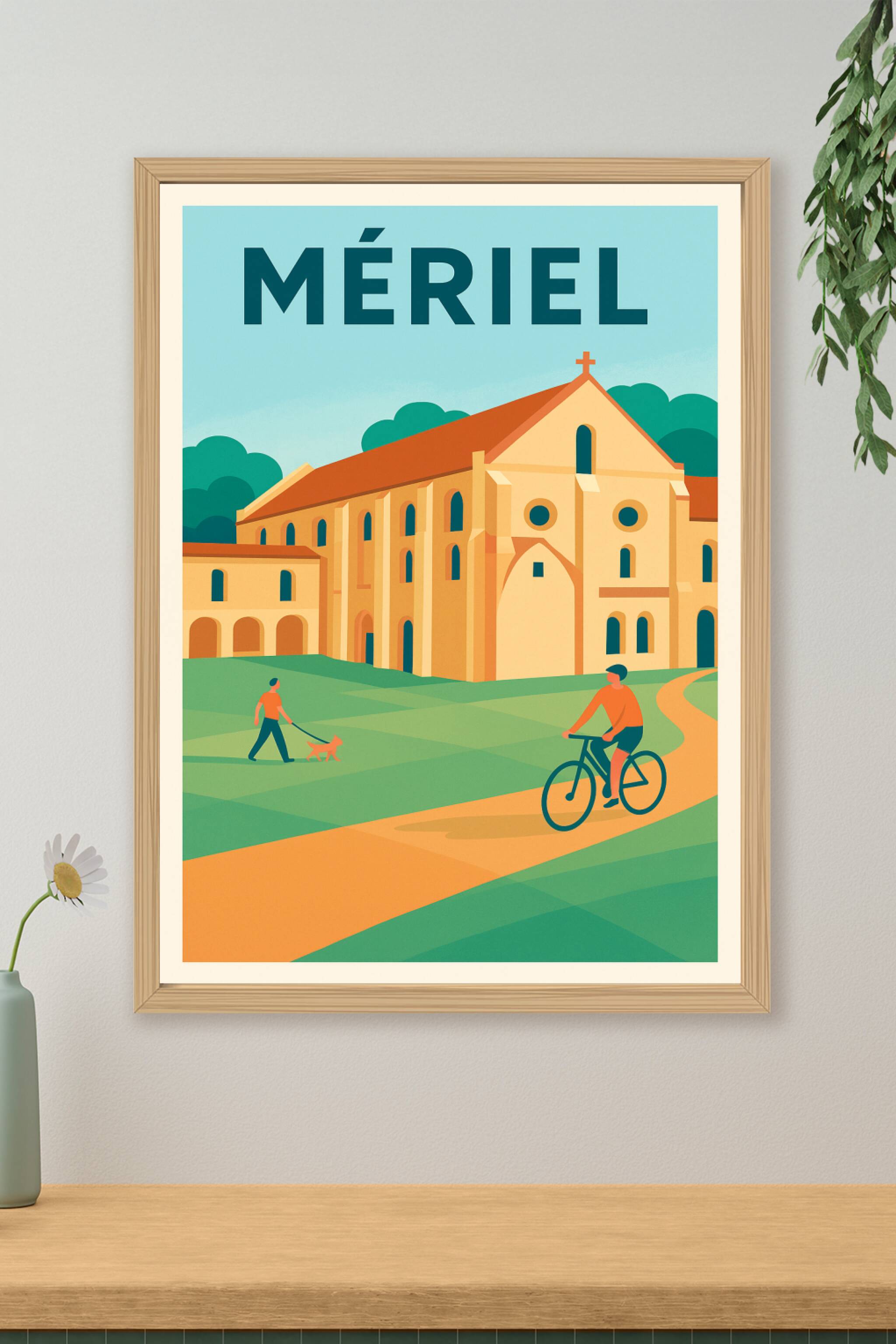 Affiche de Mériel - L'élégance tranquille d'une ville historique